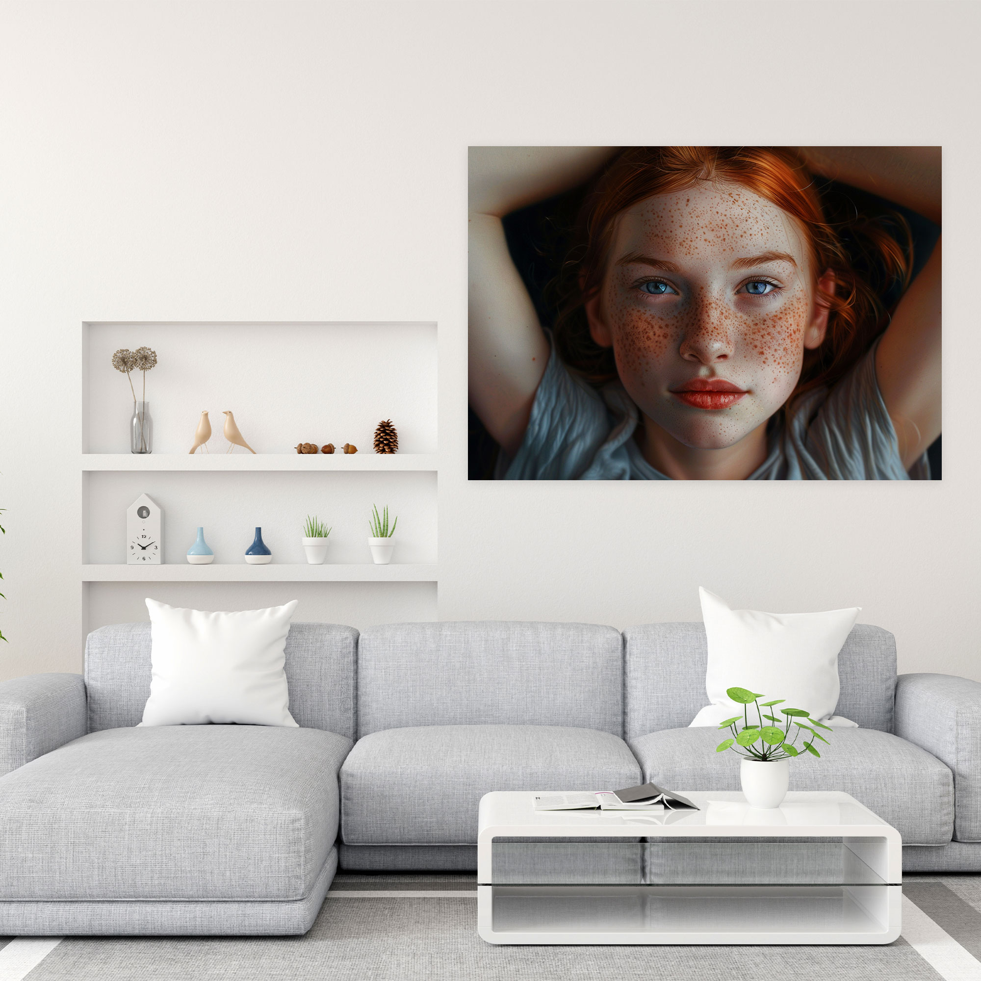 Realism Wall Decoration: Freckled Beauty - Realism, Realism, Portrait, Girl