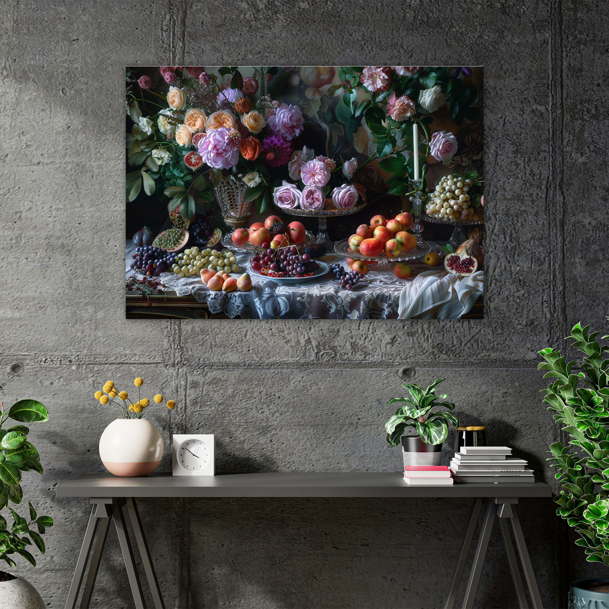 Realism Canvas Wall Art: Feast Of Nature - Realism, Flowers, Canvas Wall Art, Textures