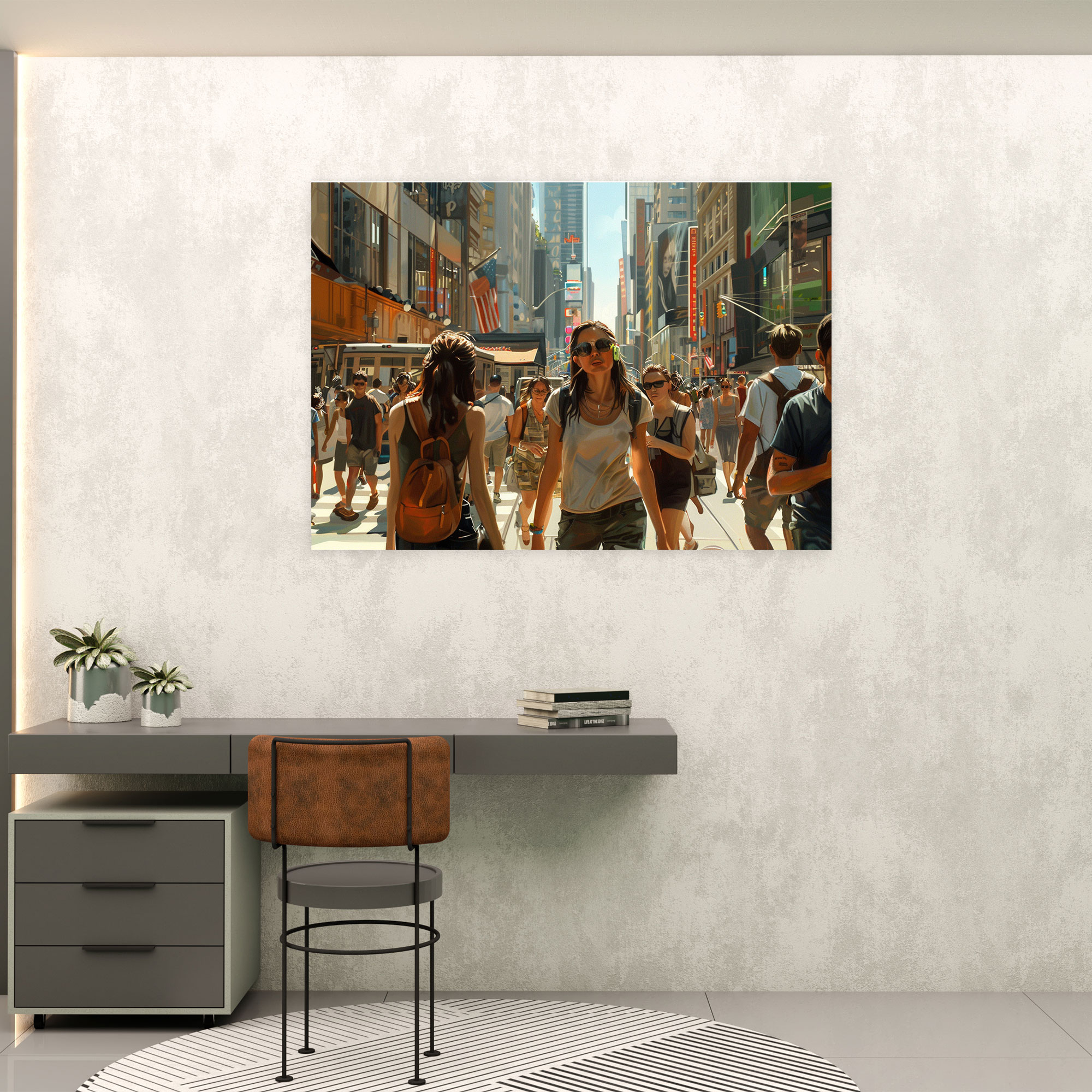 Realism Wall Decoration: City Life - Realism, City Life, Diverse Individuals, Canvas Print