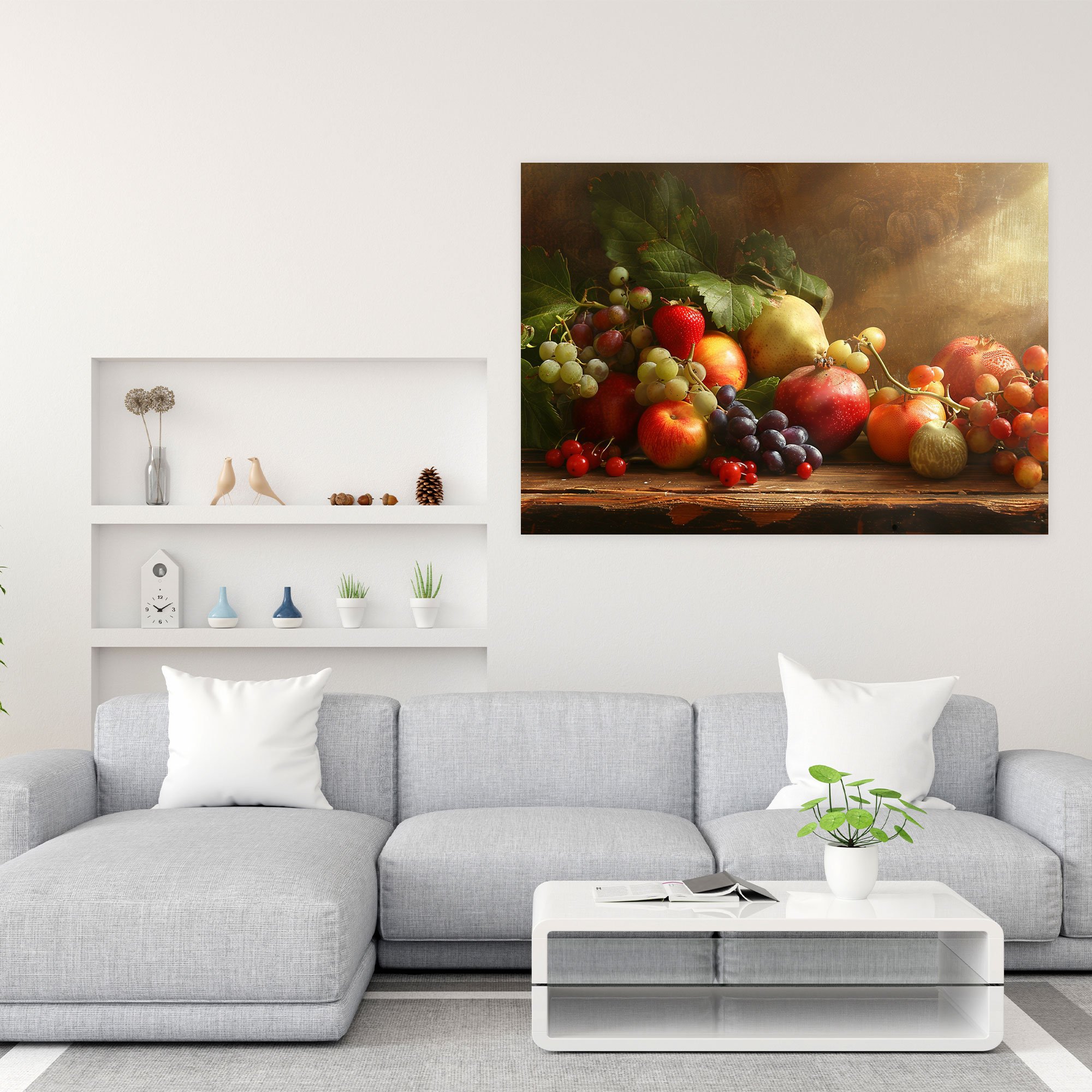 Realism Canvas Wall Art: Fruitful Abundance - Realism, Realism, Canvas Wall Art, Wooden Table