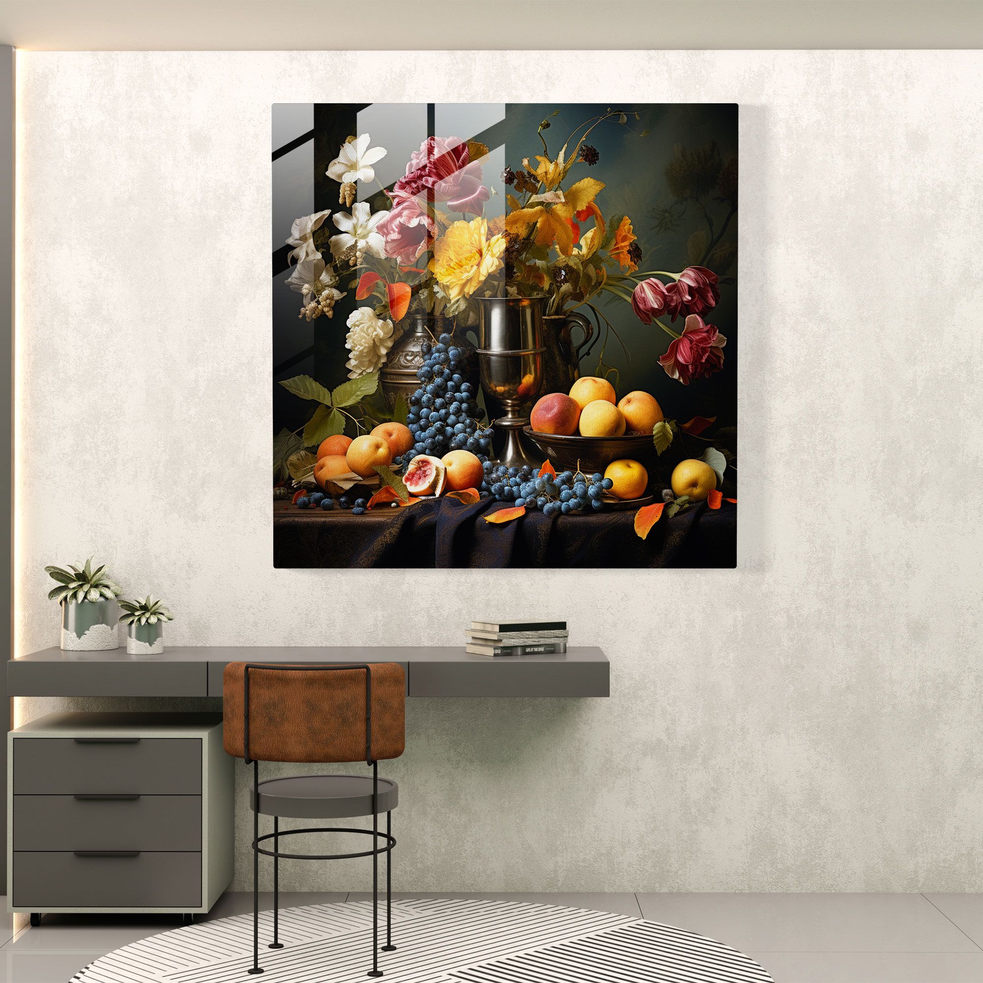 Renaissance Glass Print - Fruits And Flowers - Renaissance, Abundance, Wall Decoration, Glass Wall Art
