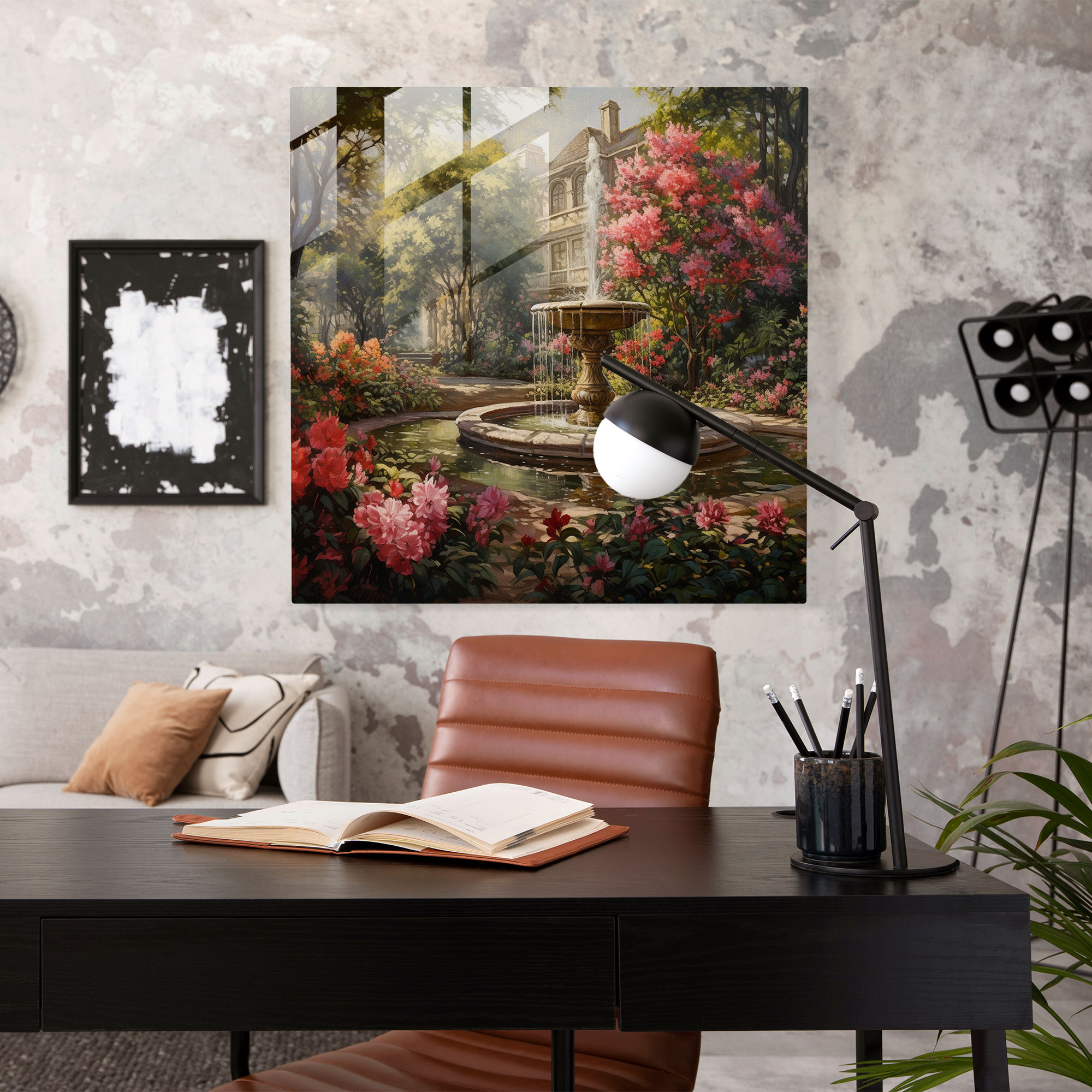 Renaissance Garden Glass Print - Renaissance, Oil Painting, Wall Decoration, Modern Art