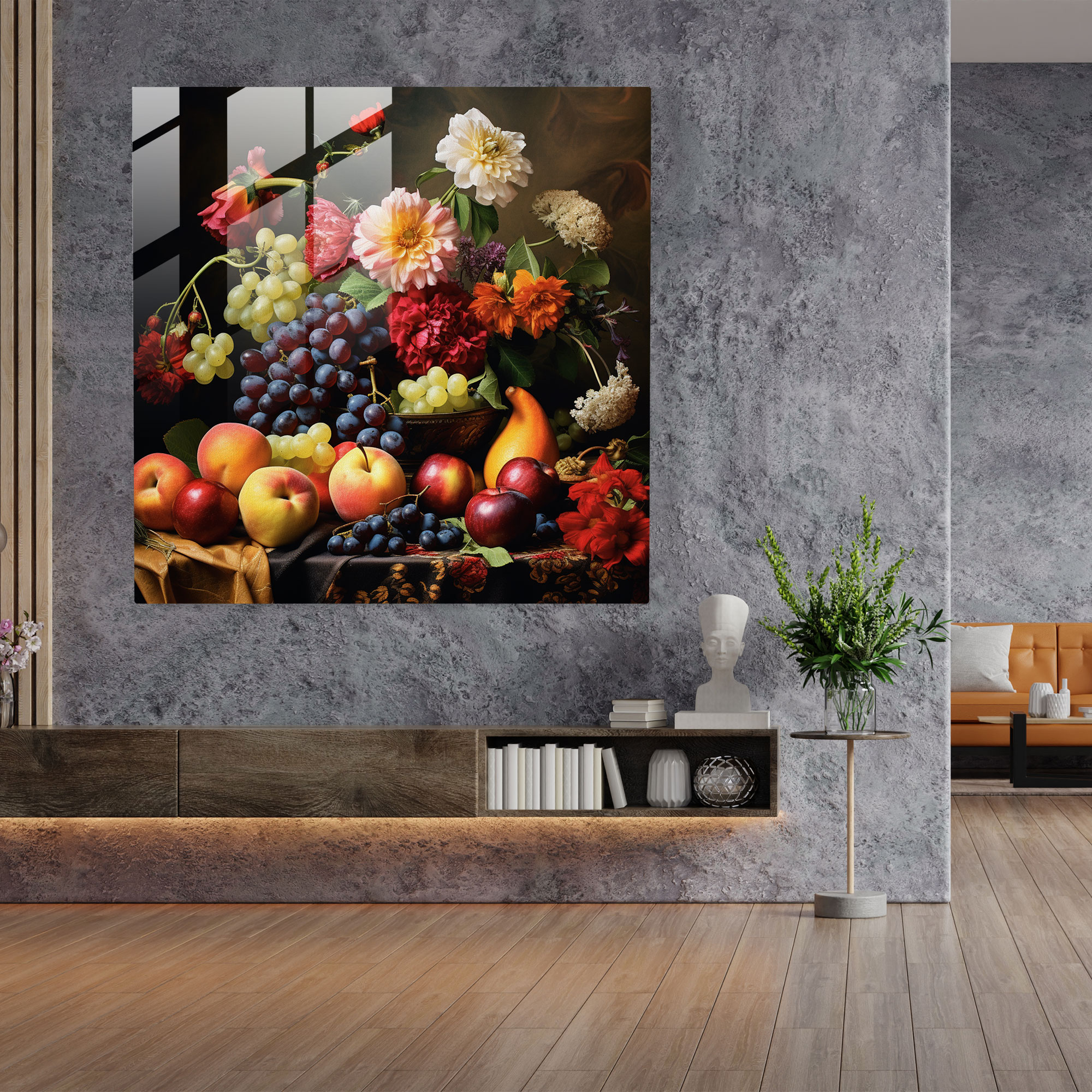 Renaissance Still Life Glass Print - Renaissance, Fruits, Home Decoration, Glass Print