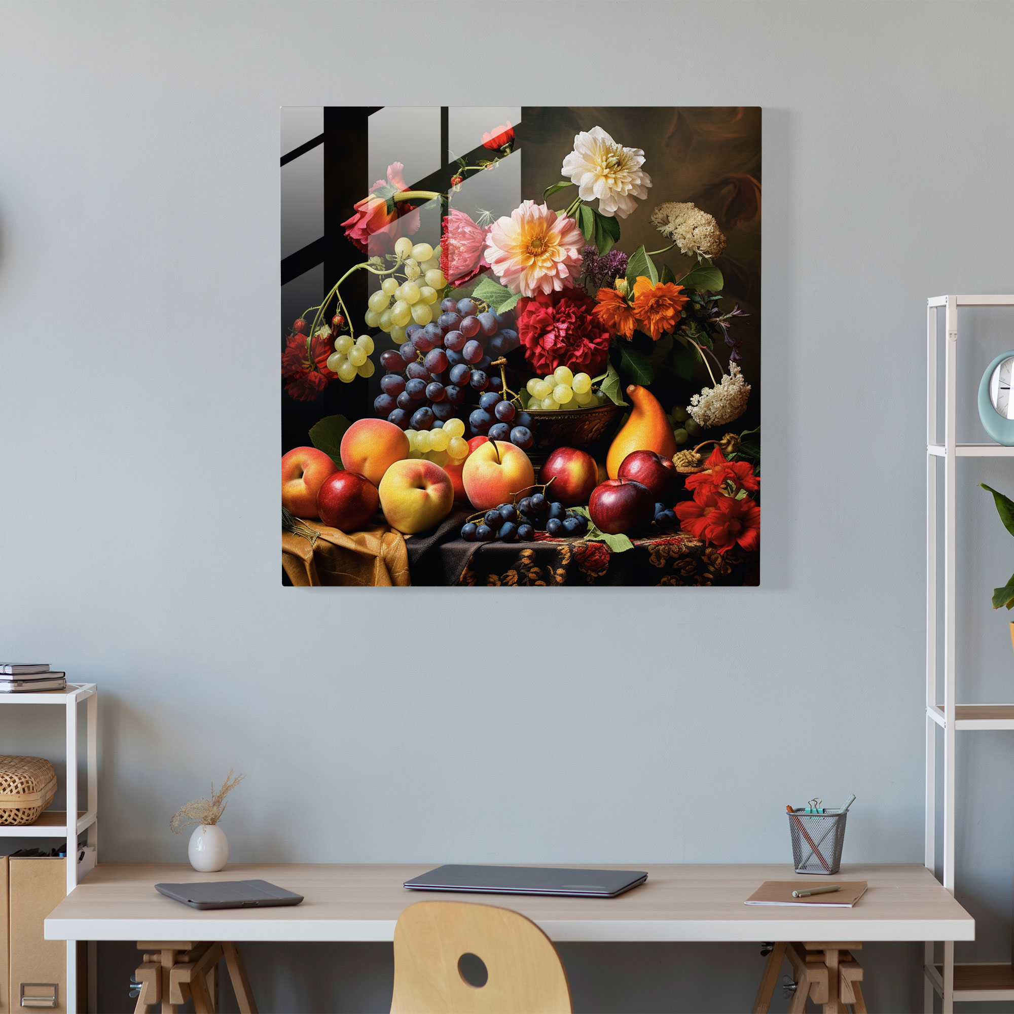 Renaissance Still Life Glass Print - Renaissance, Fruits, Home Decoration, Glass Print