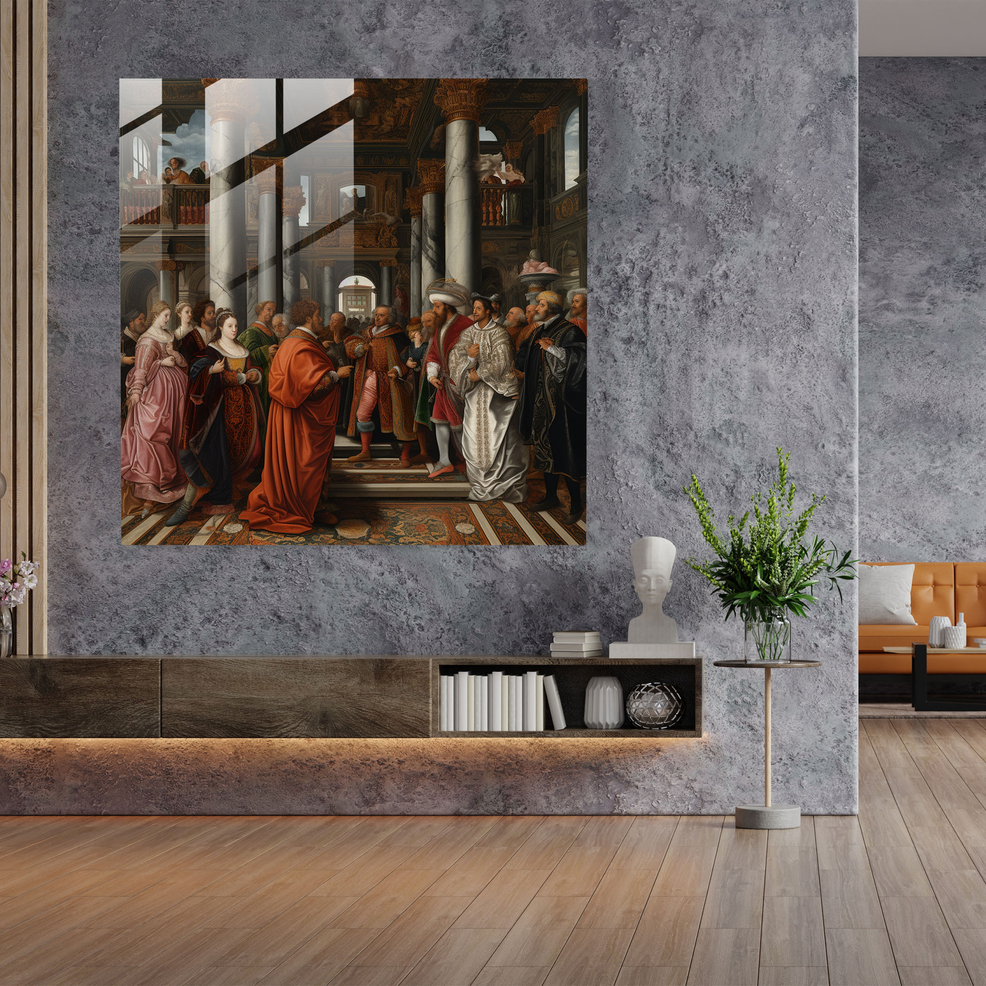 Renaissance Palace Glass Print - Renaissance, Modern Art, Glass Wall Art, Renaissance