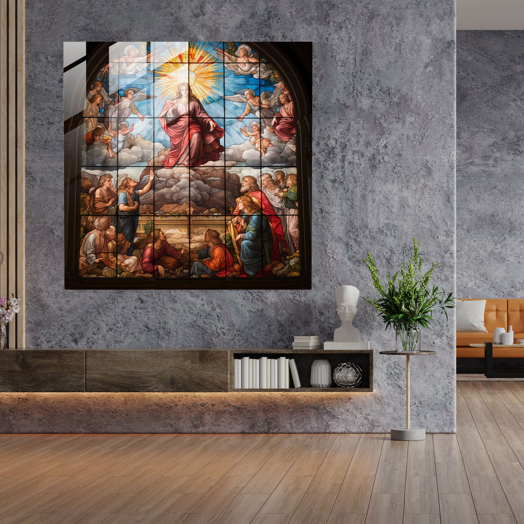 Heavenly Renaissance Glass Print - Renaissance, Modern Art, Home Decoration, Heavenly Light