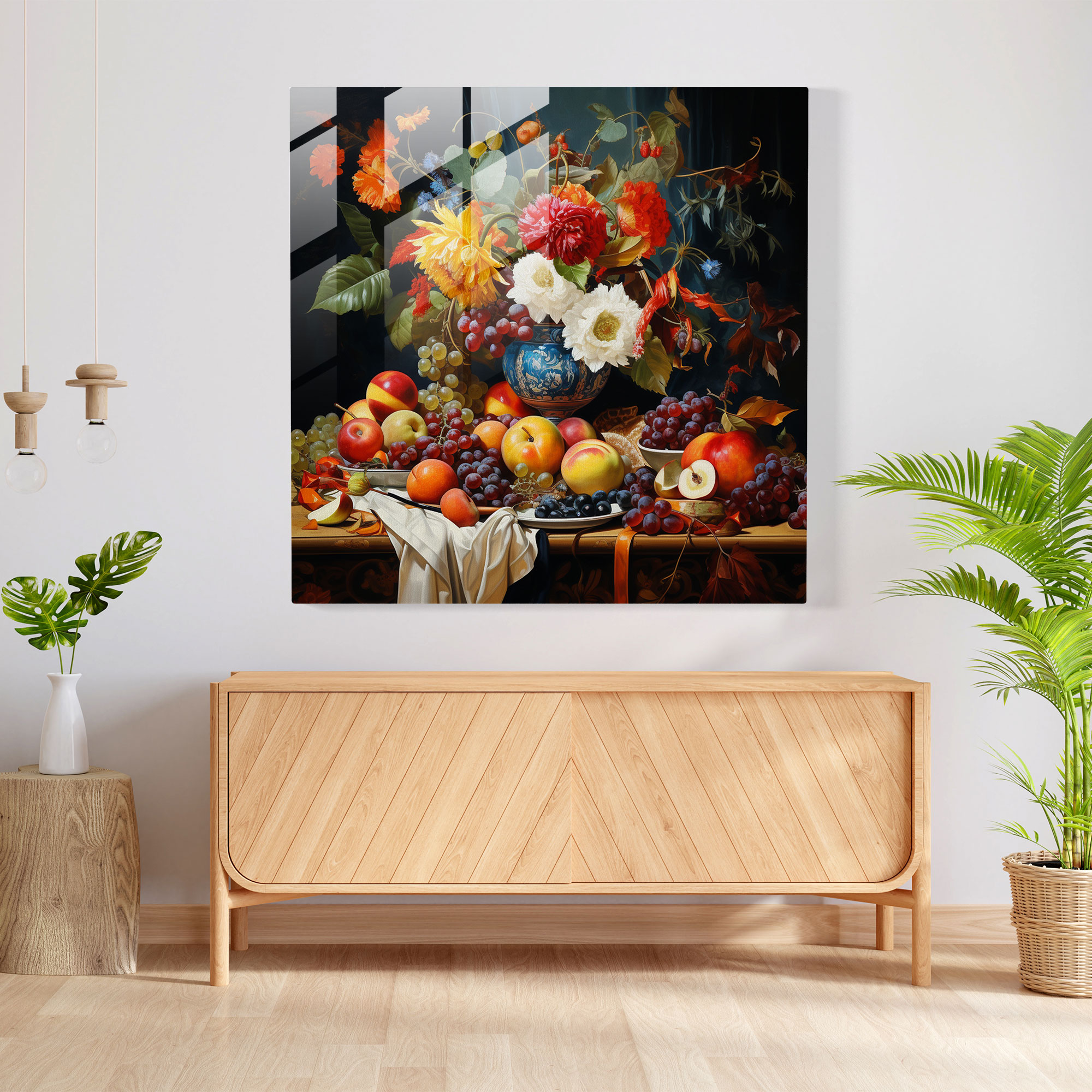 Renaissance Still Life Glass Print - Renaissance, Modern Art, Glass Print, Flowers