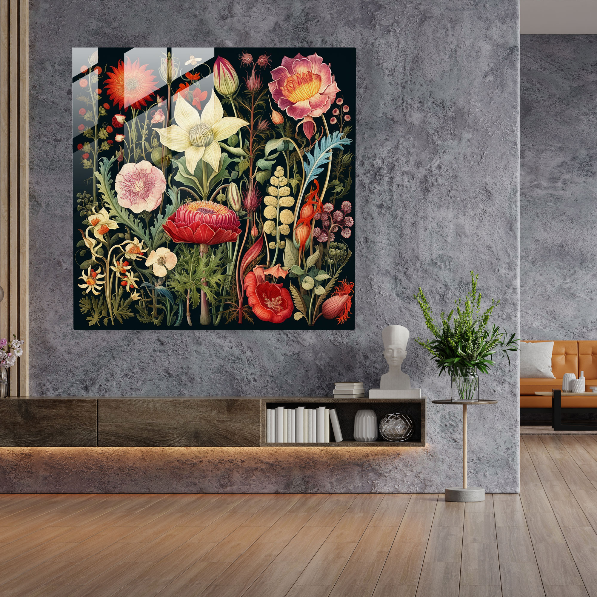 Renaissance Botanical Glass Print - Renaissance, Renaissance-Inspired Botanical Illustration, Modern Art, Wall Decoration
