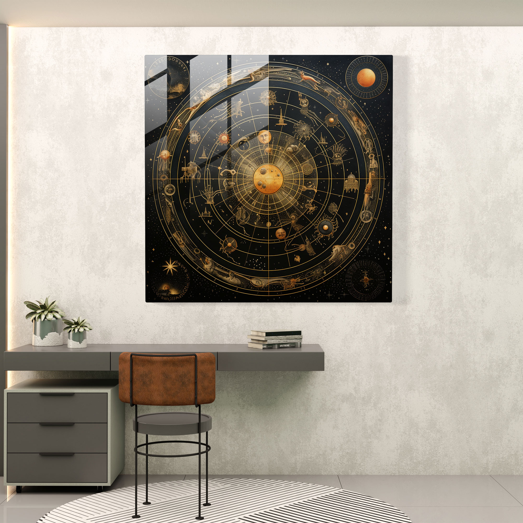 Renaissance Celestial Map Glass Print - Renaissance, Glass Art, Night Sky, Wall Decoration