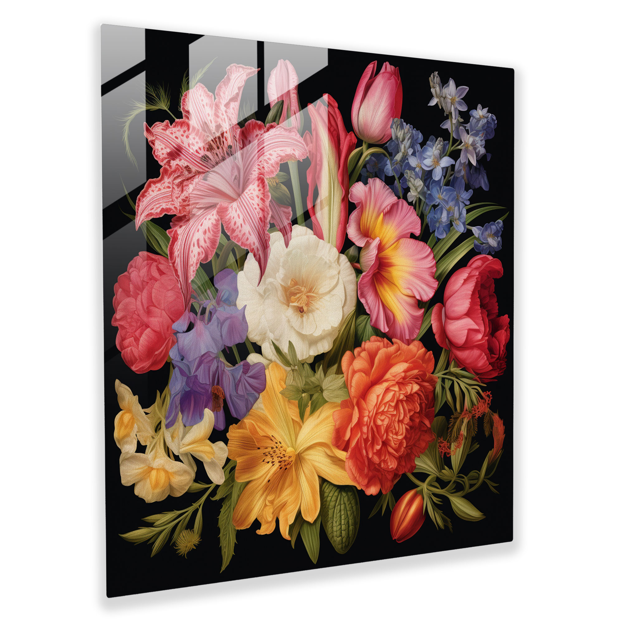 Renaissance Blossoms Glass Print - Renaissance, Modern Art, Glass Print, Flowers