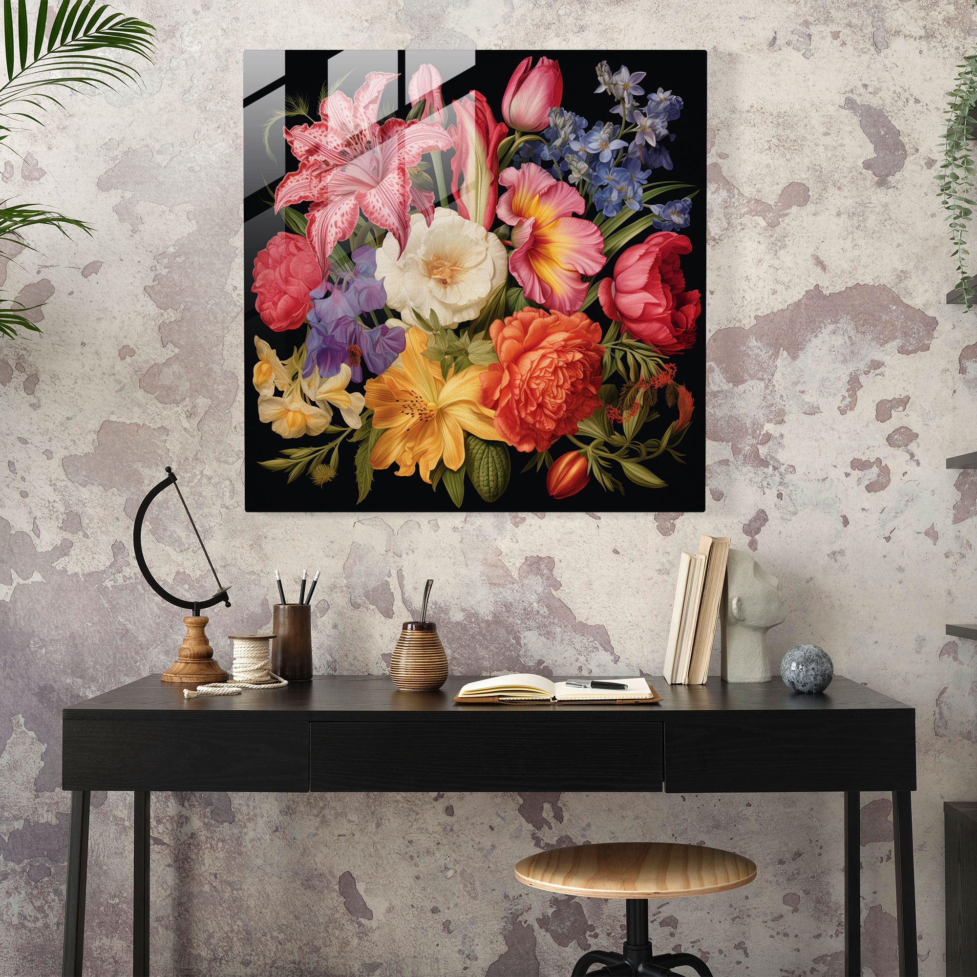 Renaissance Blossoms Glass Print - Renaissance, Modern Art, Glass Print, Flowers