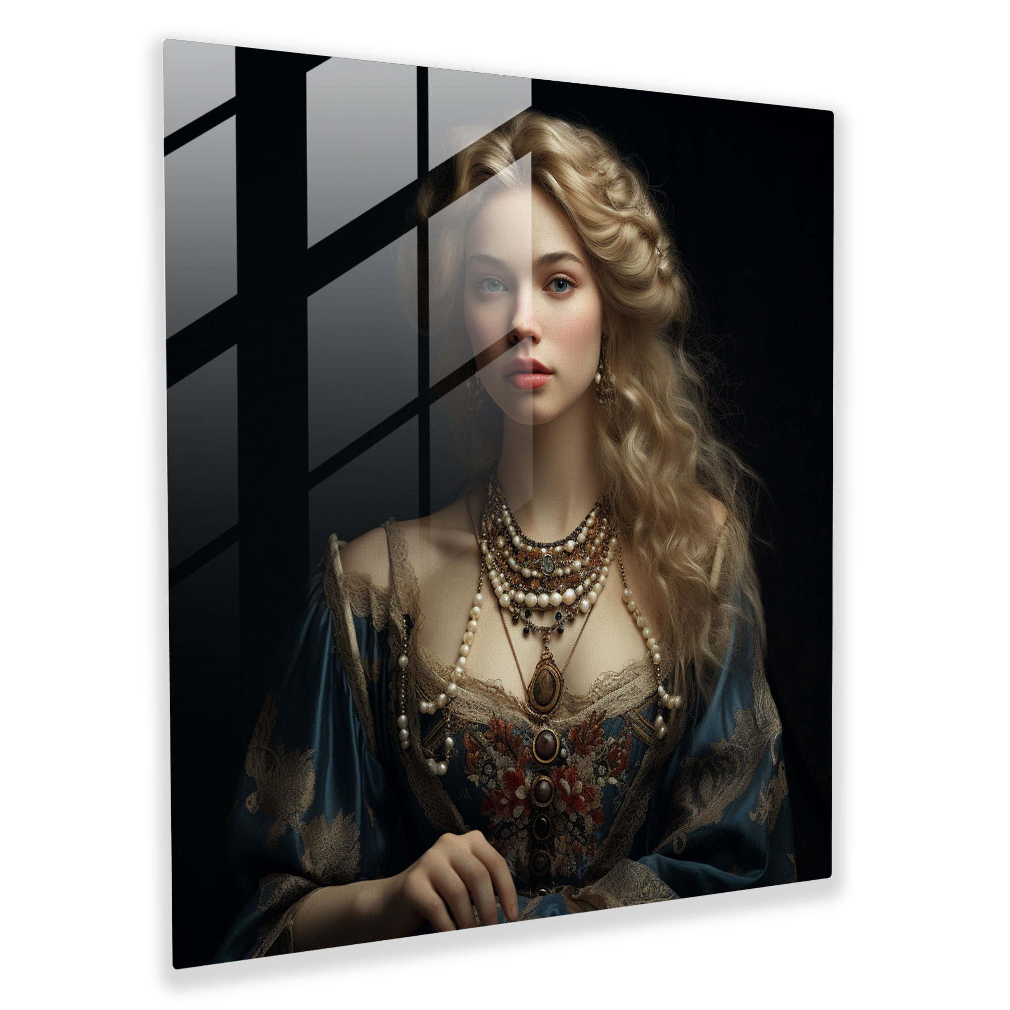 Renaissance Noblewoman Glass Print - Renaissance, Renaissance, Glass Art, Glass Print