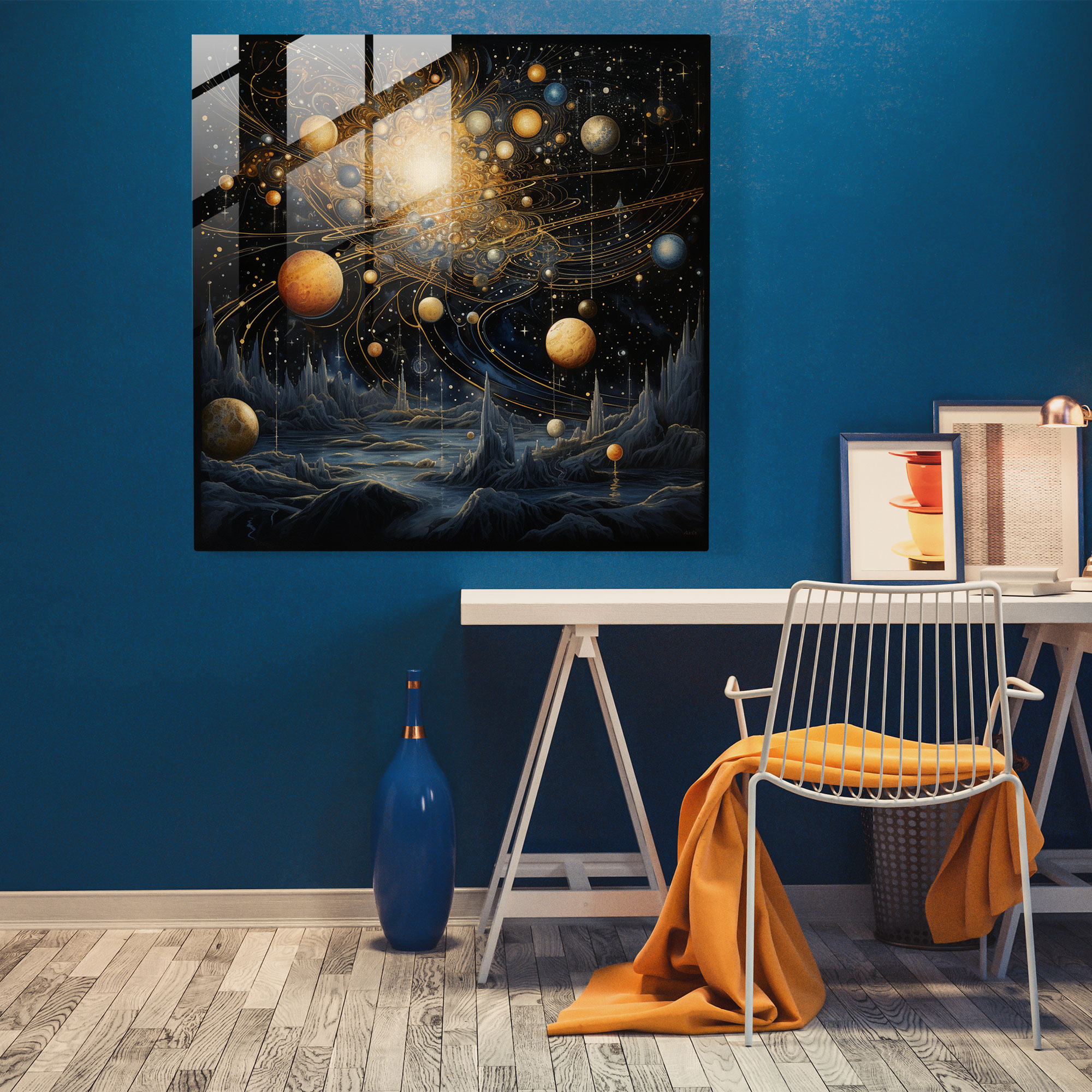 Renaissance Celestial Glass Print - Renaissance, Mysteries, Glass Wall Art, Planets