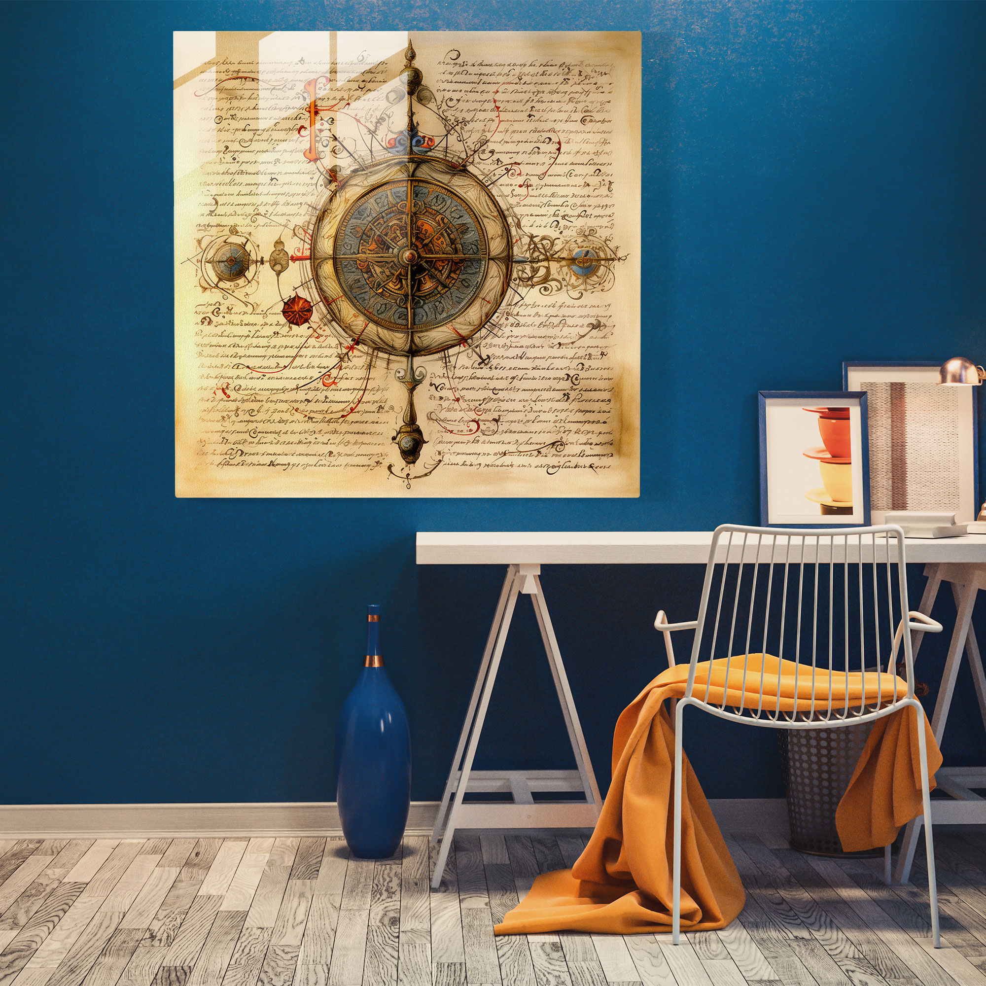 Renaissance Manuscript Glass Print - Renaissance, Glass Wall Art, Home Decoration, Manuscript