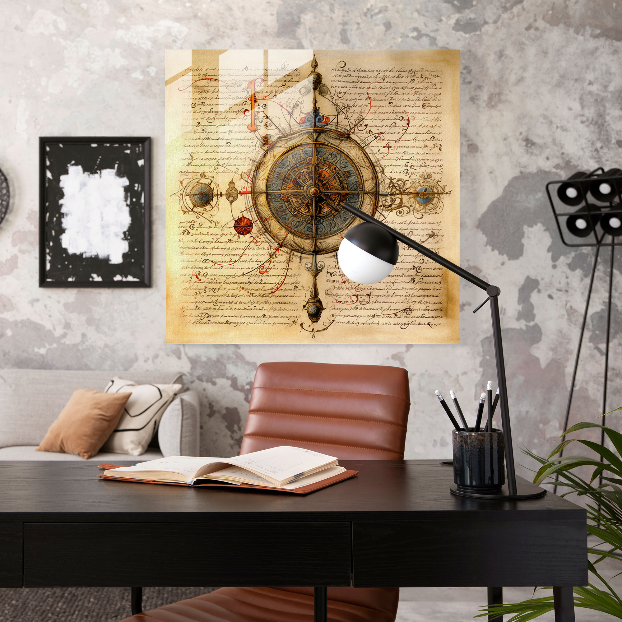 Renaissance Manuscript Glass Print - Renaissance, Glass Wall Art, Home Decoration, Manuscript