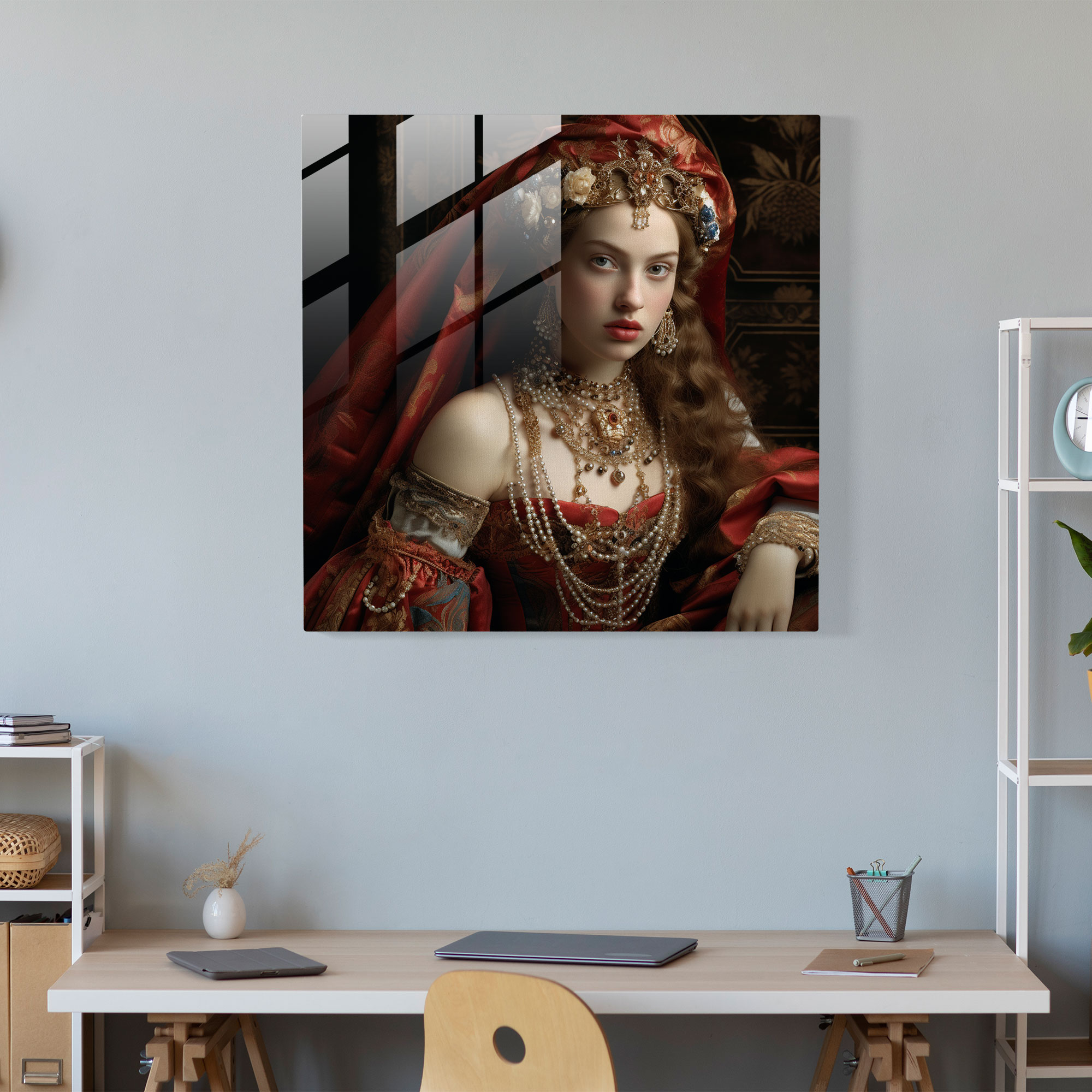 Renaissance Noblewoman Glass Print - Renaissance, Glass Art, Home Decoration, Glass Print