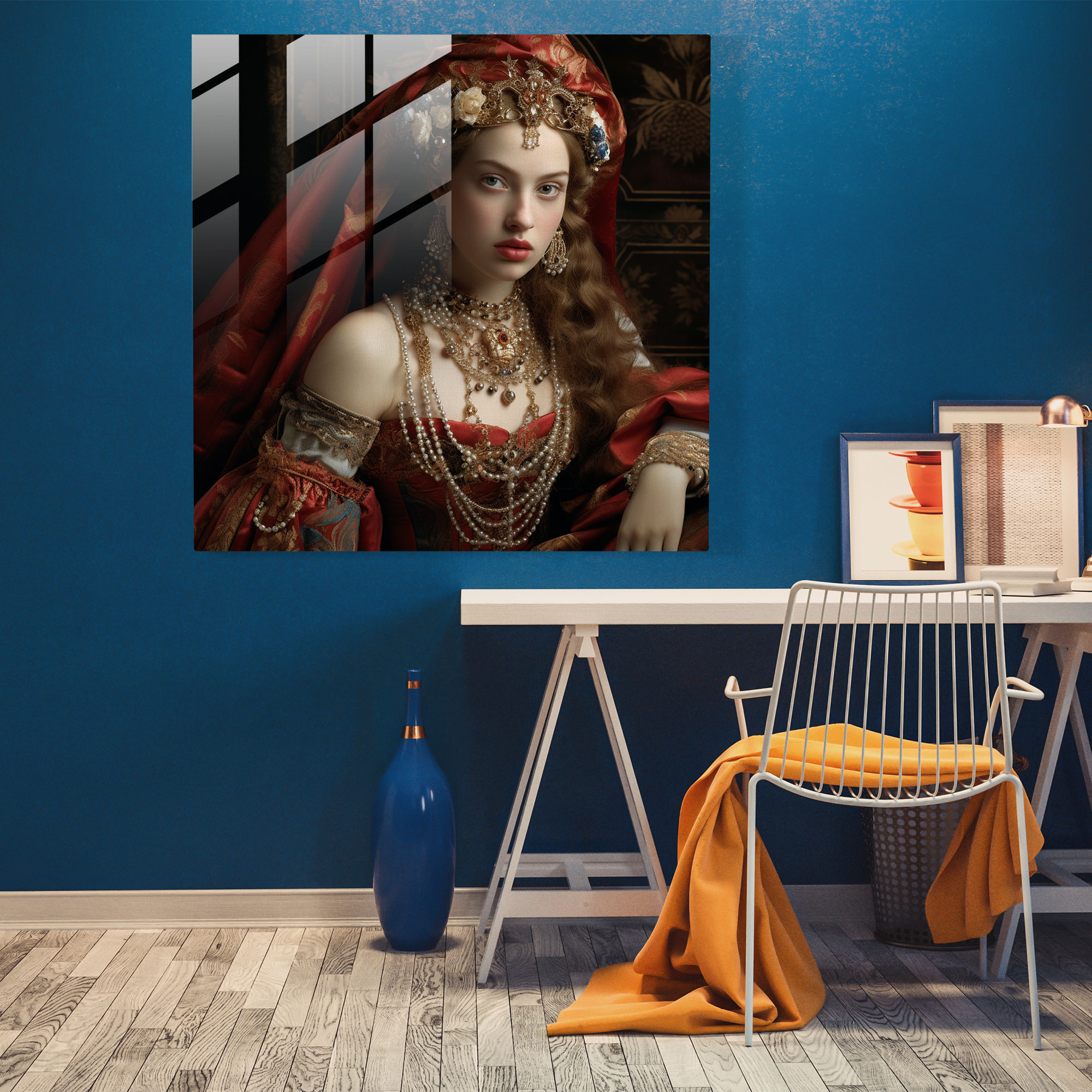 Renaissance Noblewoman Glass Print - Renaissance, Glass Art, Home Decoration, Glass Print