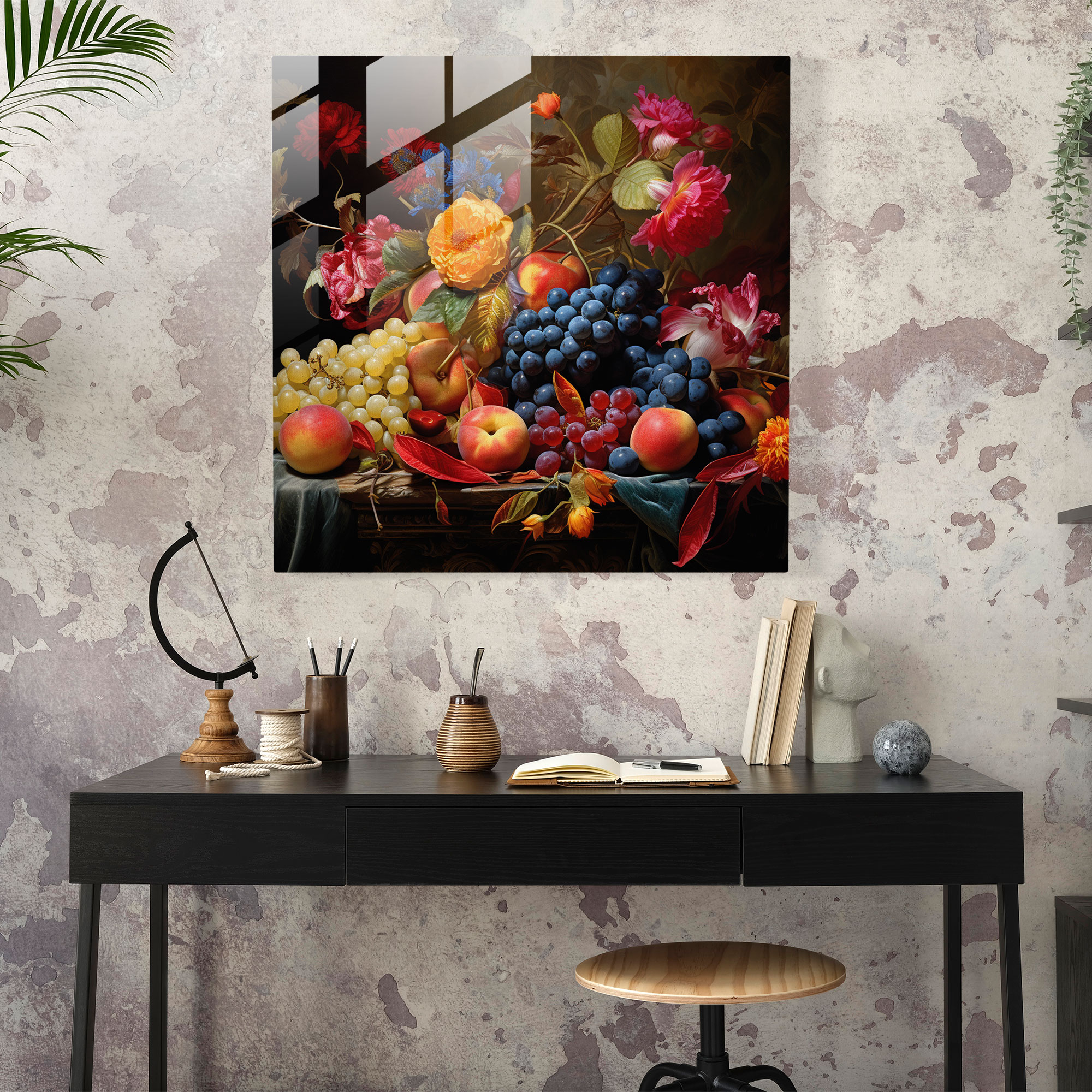 Renaissance Still Life Glass Print - Renaissance, Still Life, Wall Decoration, Flowers