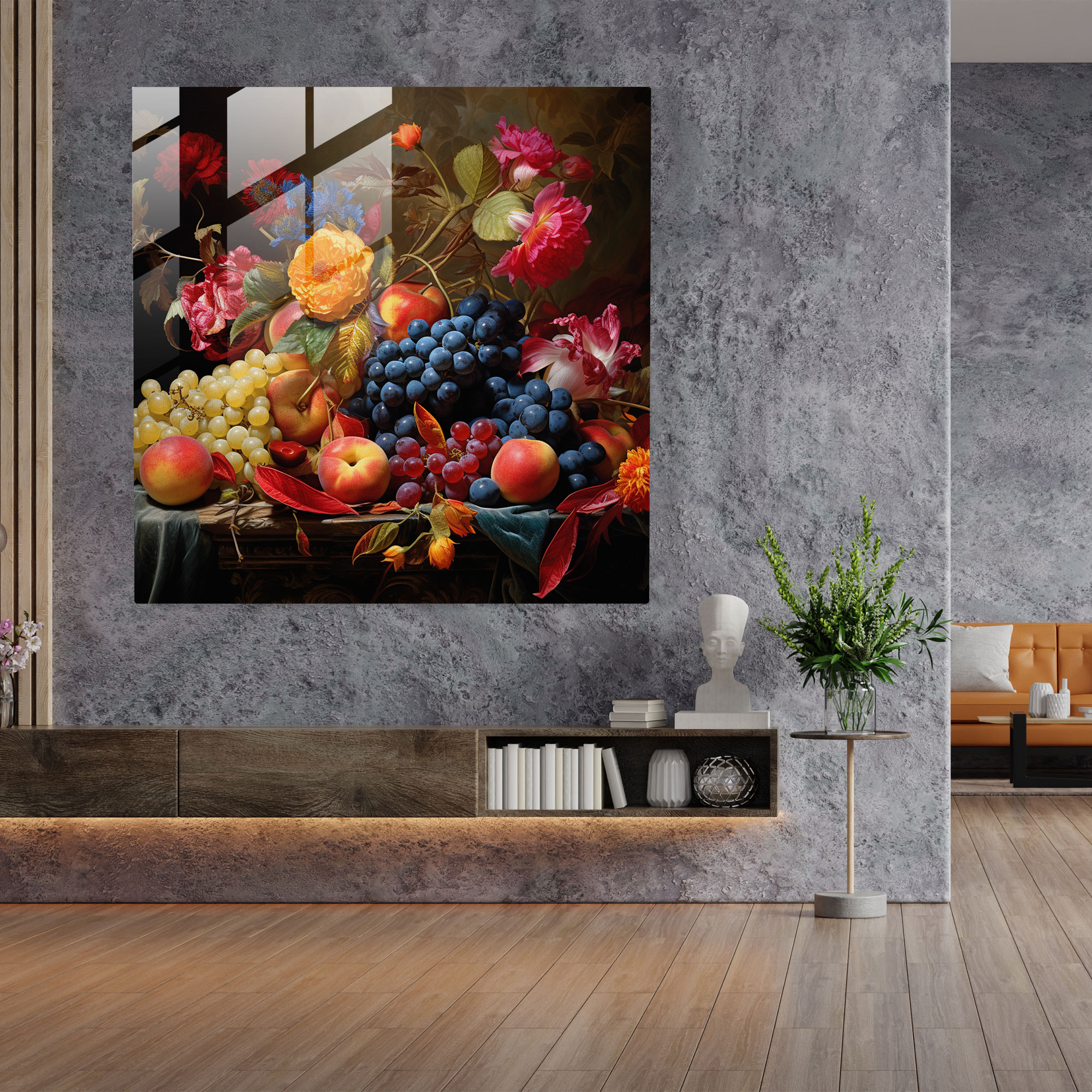 Renaissance Still Life Glass Print - Renaissance, Still Life, Wall Decoration, Flowers