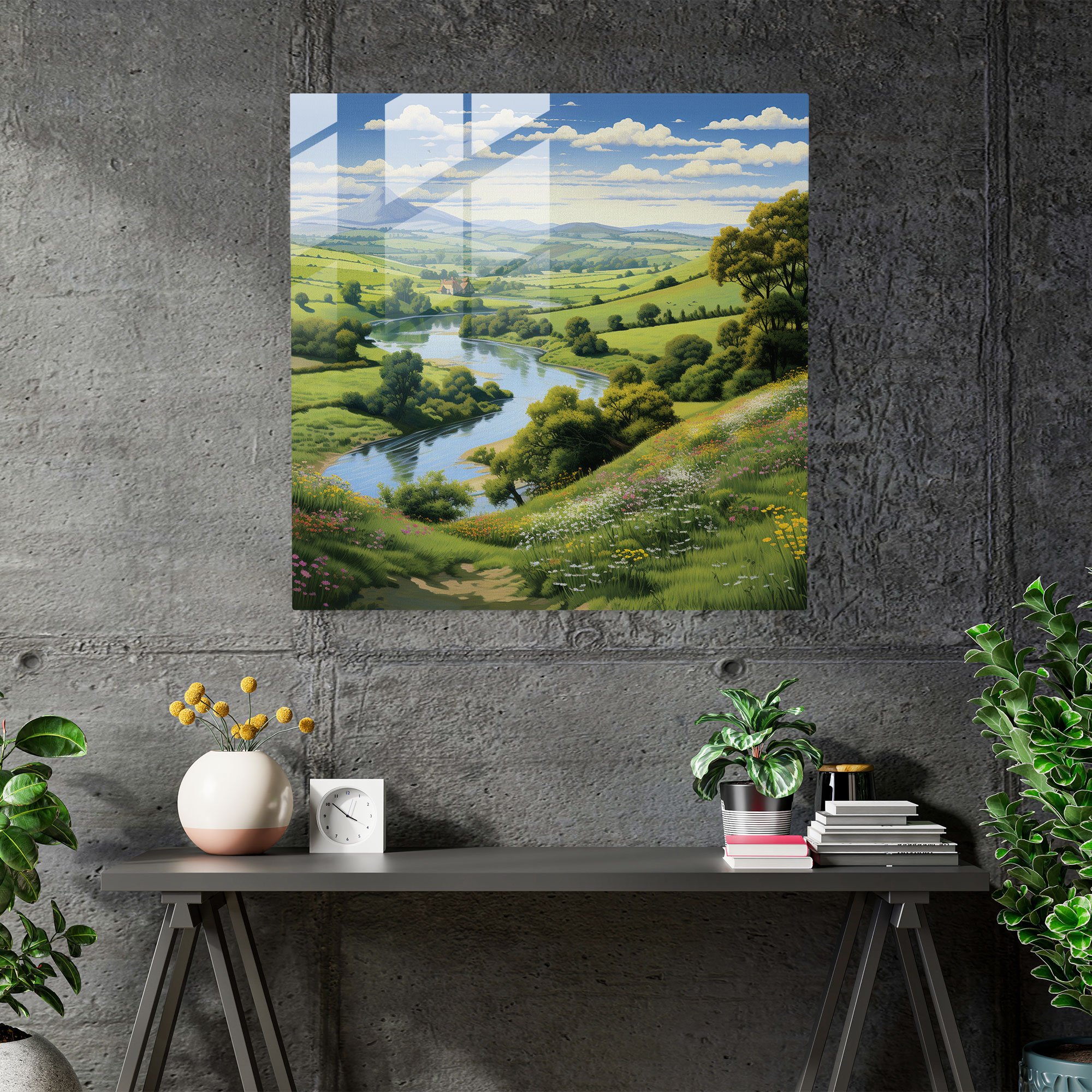 Renaissance Landscape Glass Print - Renaissance, Glass Art, Renaissance, Home Decoration