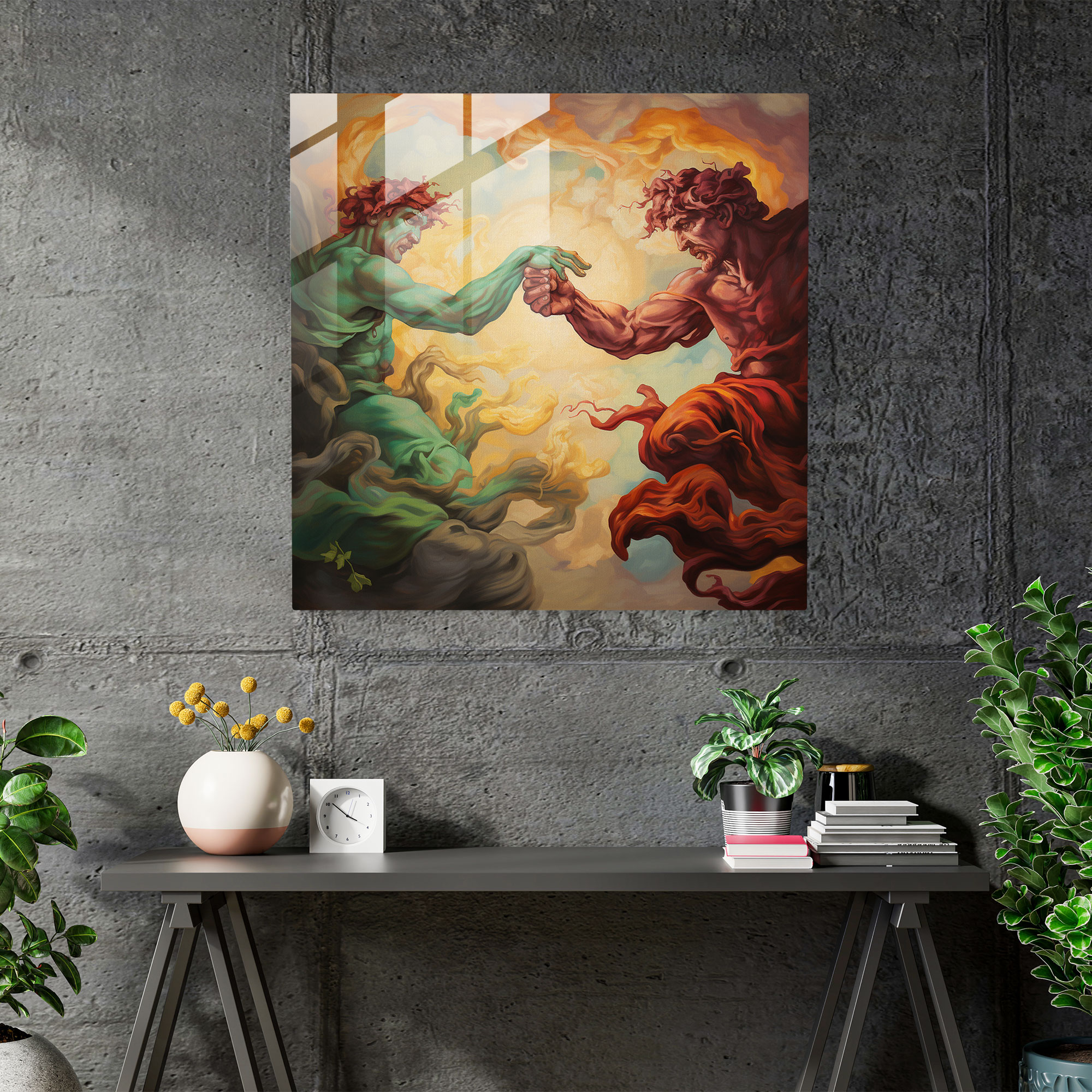 Rönesans Başyapıtı Cam Tablo - Rönesans Duvar Dekorasyon Cam Tablo Modern Sanat