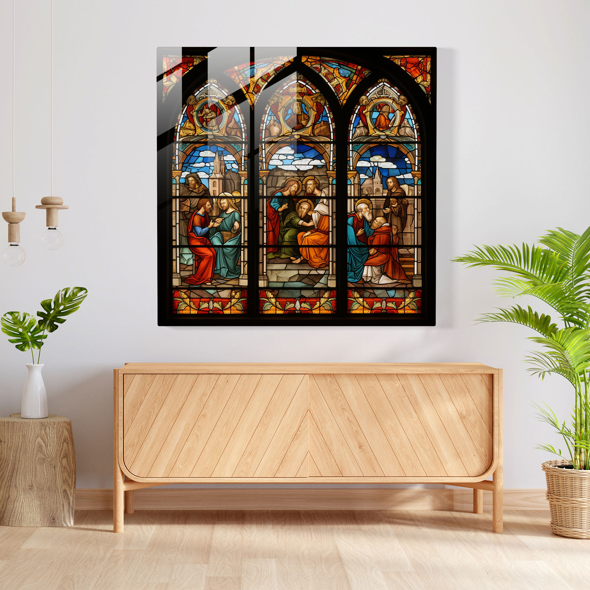 Renaissance Stained Glass Print - Renaissance, Renaissance, Stained Glass, Modern Art