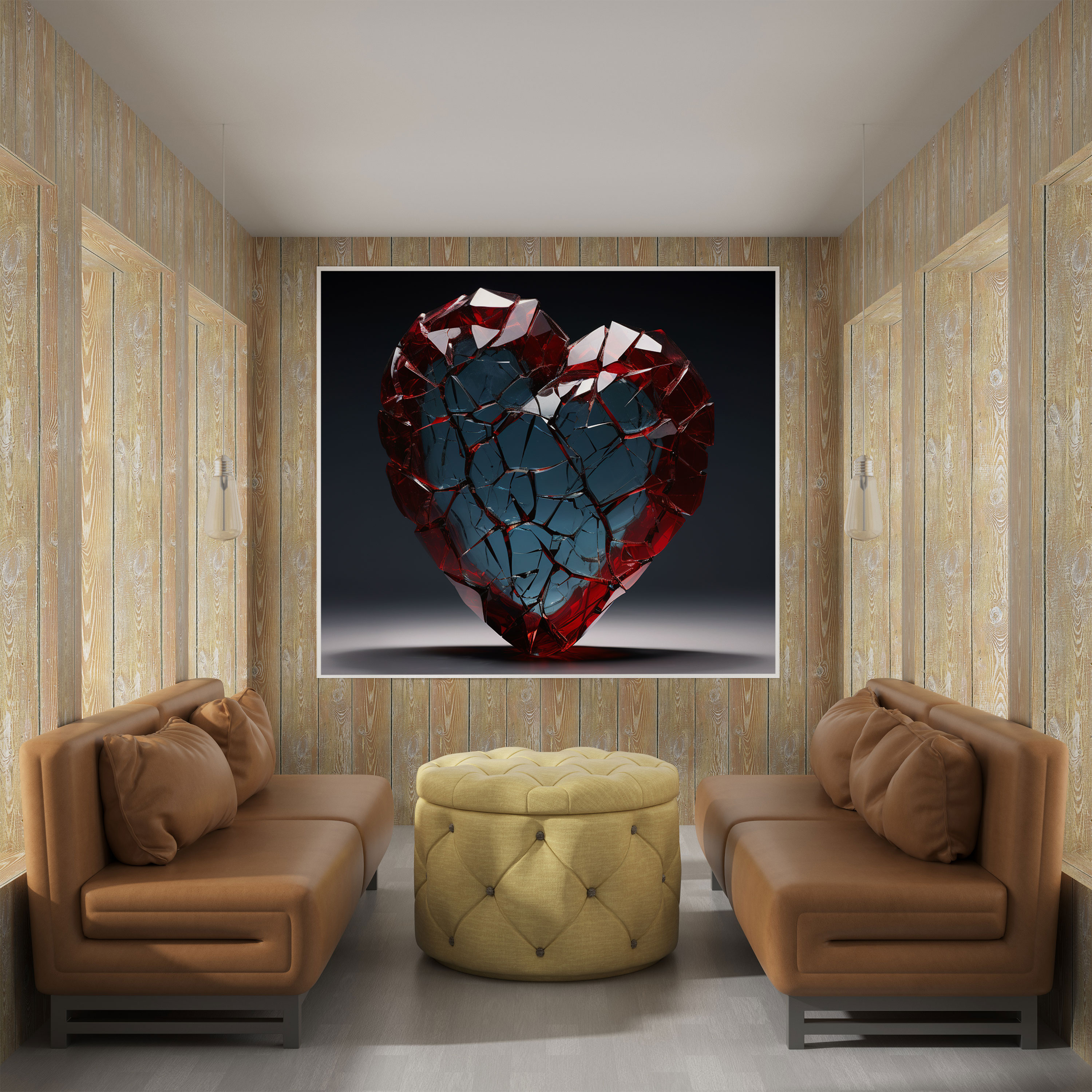 Fragile Heart Wall Decoration - Rejection, Pain Of Rejection, Canvas, Shattered Heart