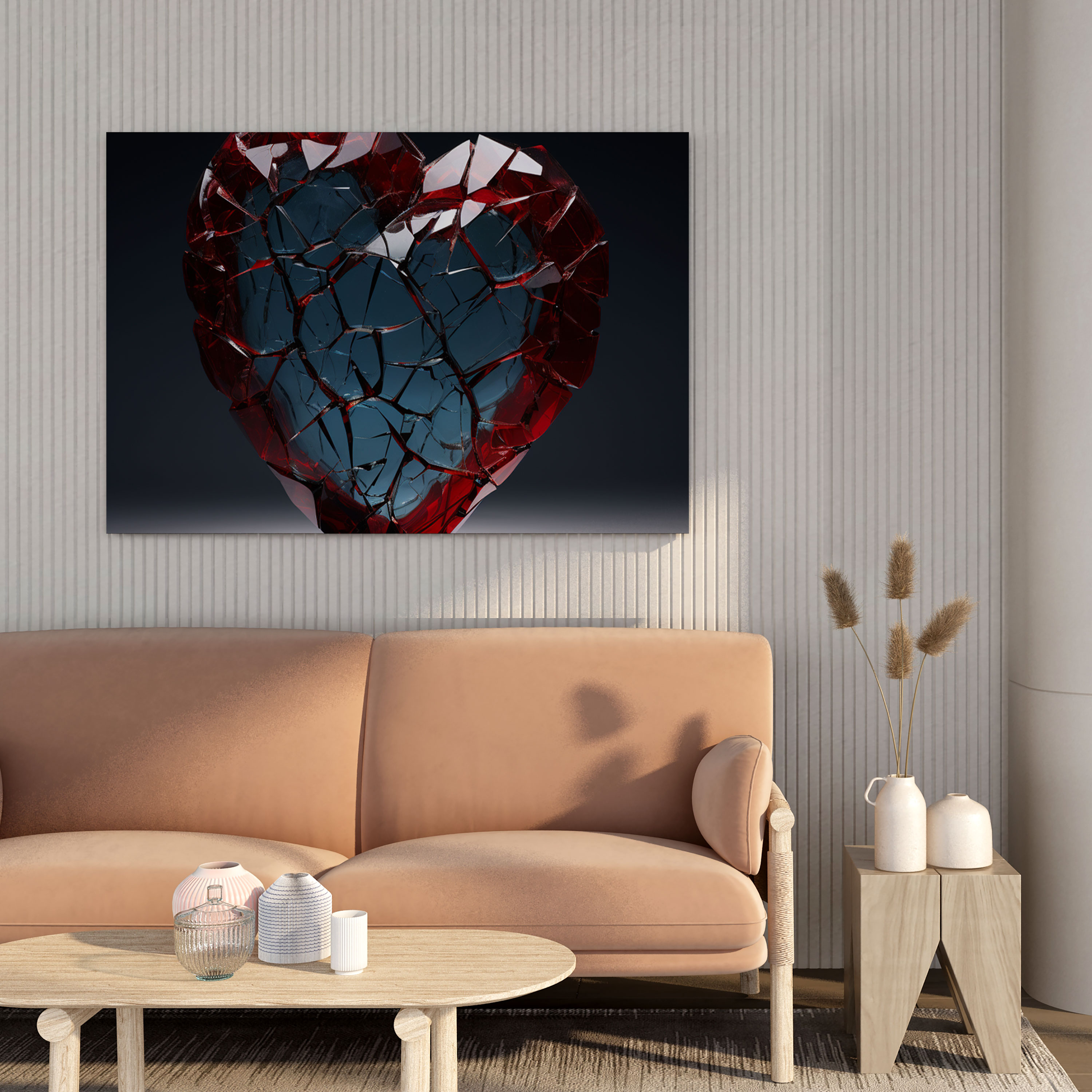 Fragile Heart Wall Decoration - Rejection, Pain Of Rejection, Canvas, Shattered Heart