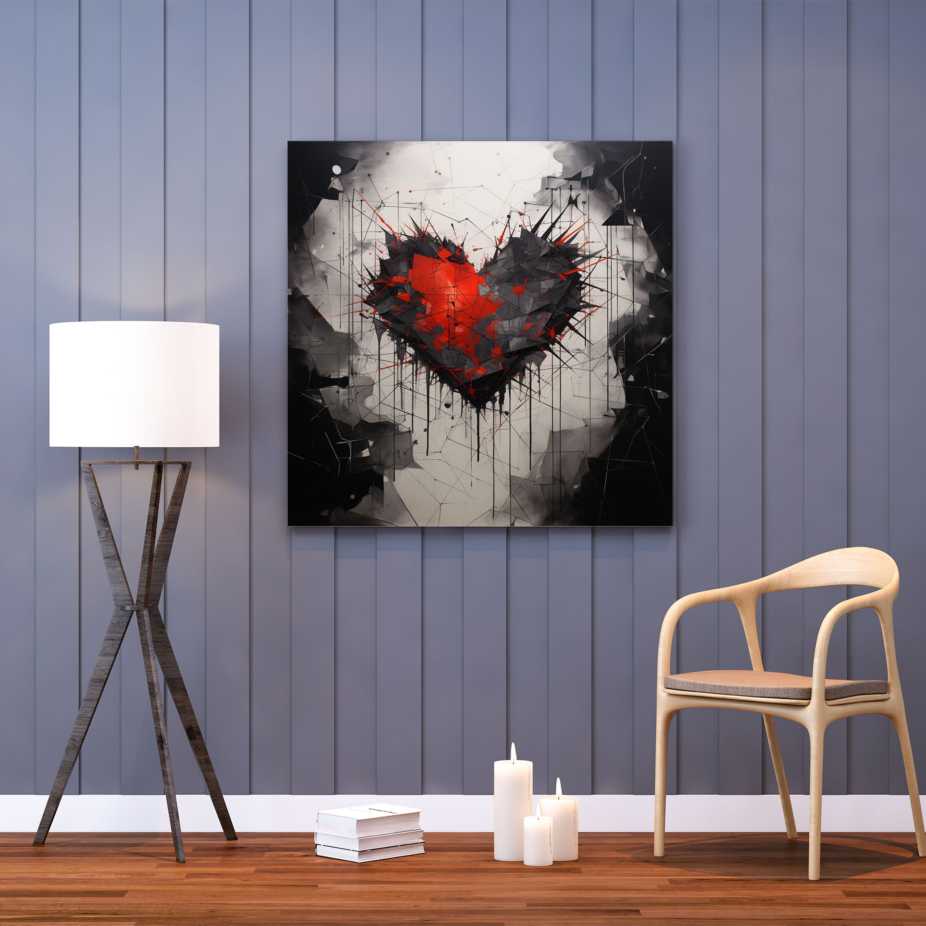 Broken Hearts Canvas Print - Rejection, Wall Decoration, Wall Art, Broken Hearts Canvas Print
