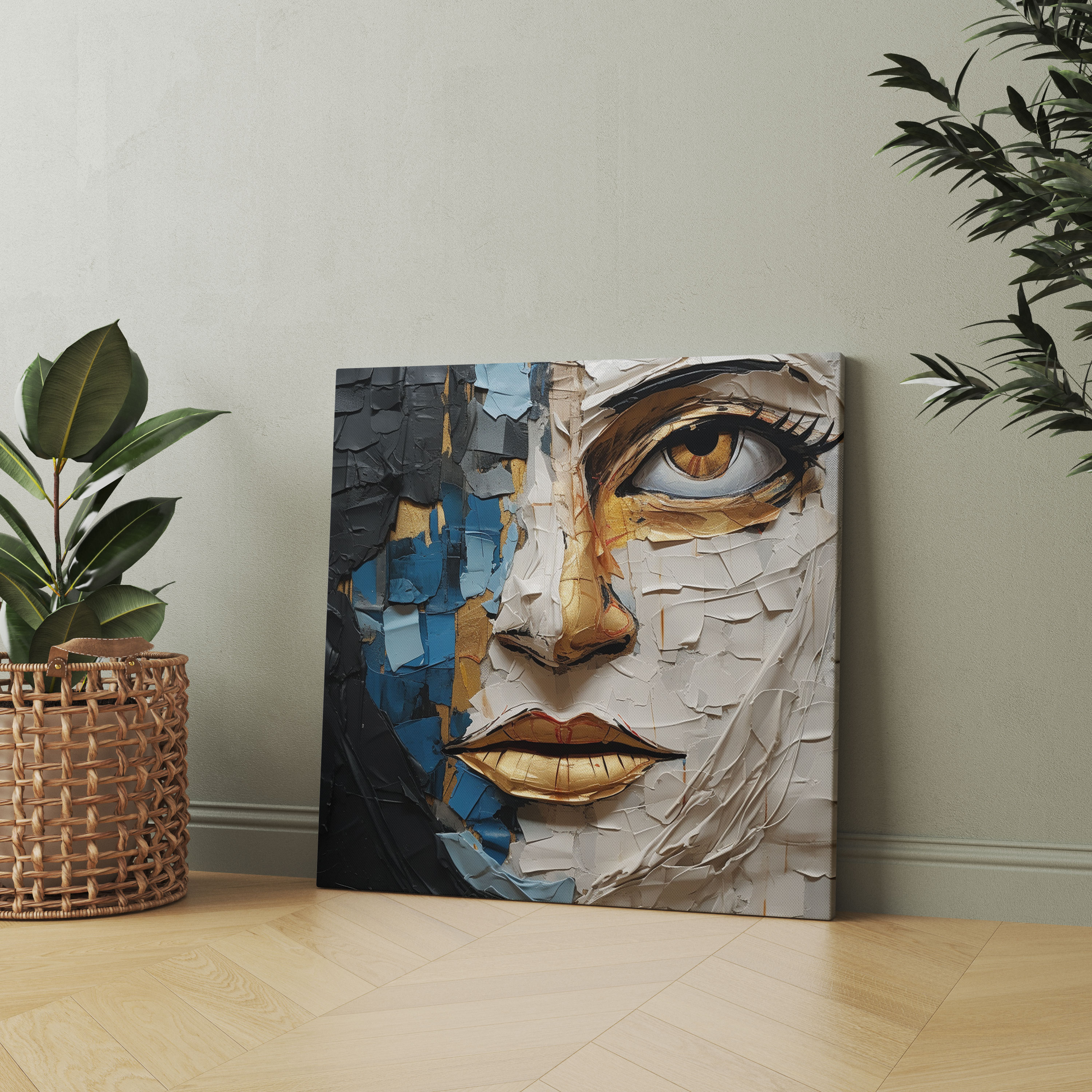 Rejection Mixed Media Canvas Print - Rejection, Abstract Mixed Media Artwork, Canvas Print, Torn Paper