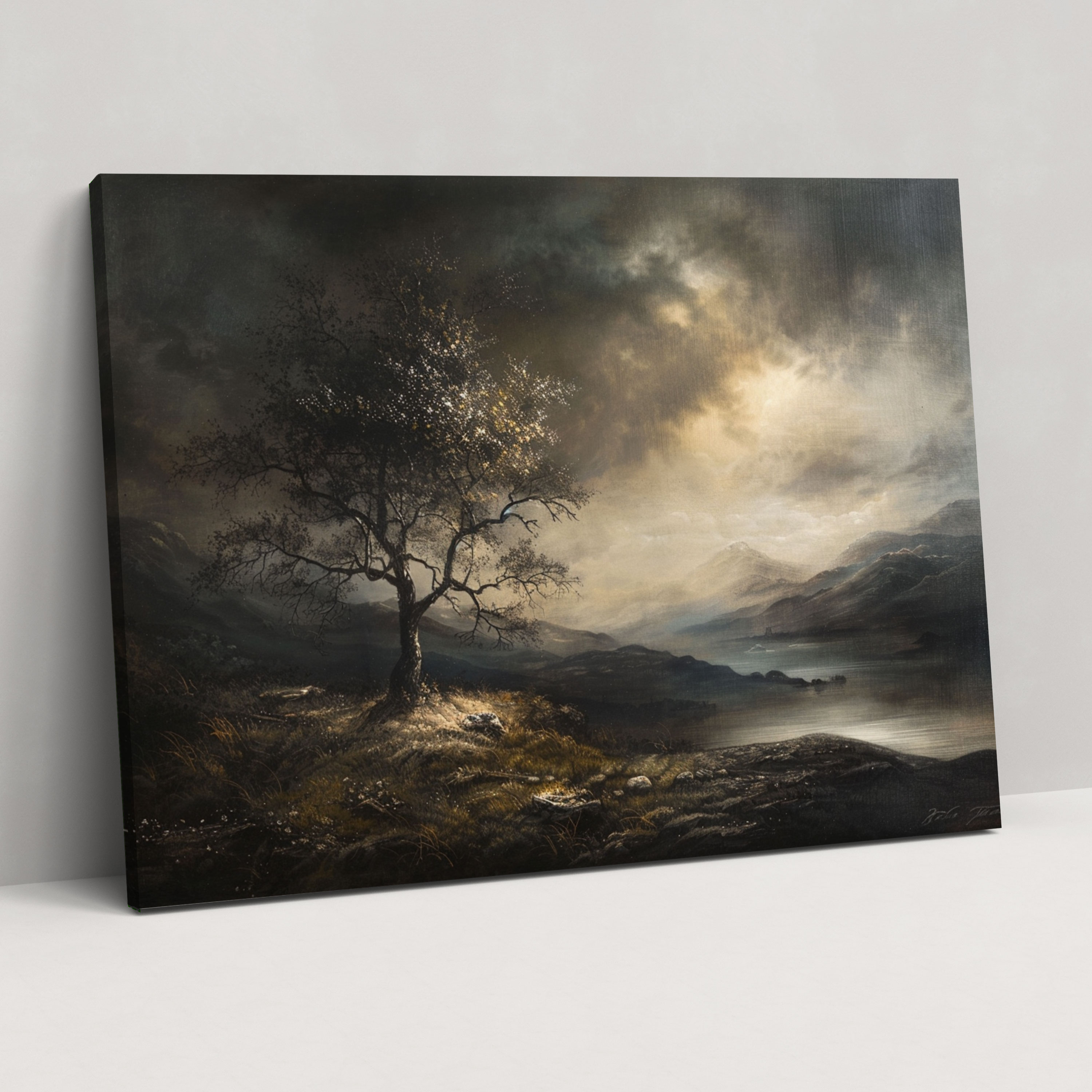 Rembrandt Lone Tree Canvas Print - Rembrandt, Canvas, Canvas Print, Canvas Wall Art