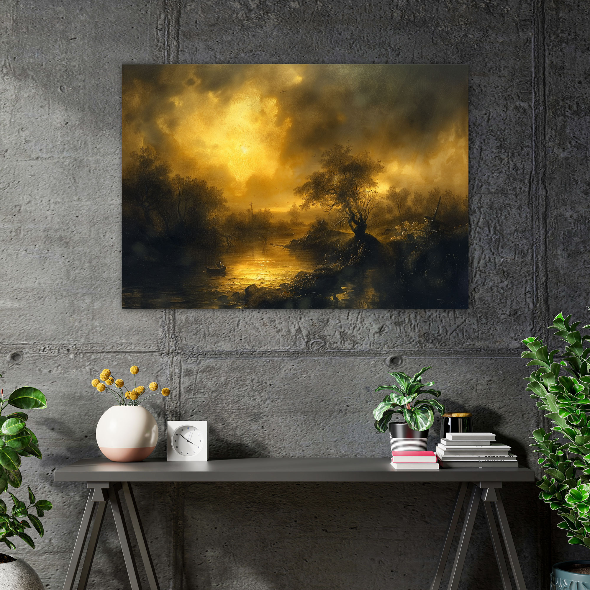 Rembrandt Manzaralı Kanvas Tablo - Rembrandt Kanvas Tablo Duvar Sanatı