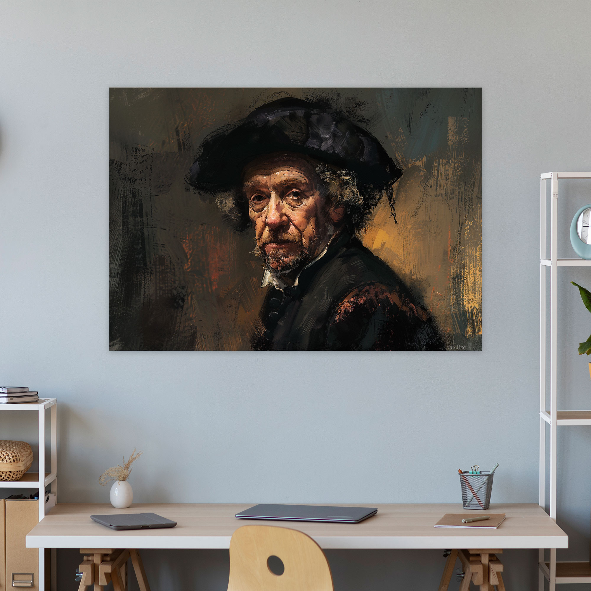 Dramatic Rembrandt Portrait Wall Art - Rembrandt, Canvas Print, Canvas, Home Decoration