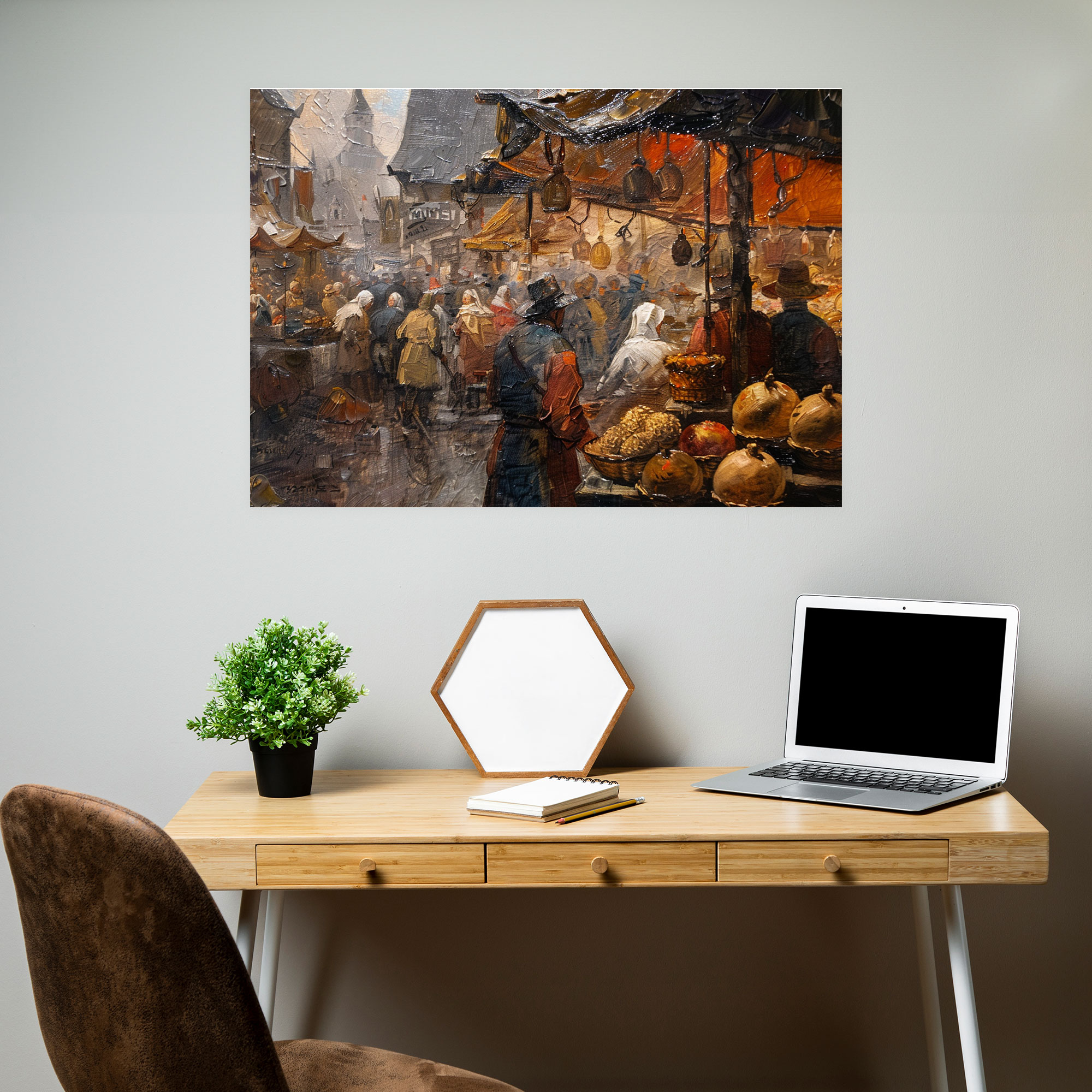 Rembrandt Marketplace Scene Canvas Print - Rembrandt, Canvas Print, Wall Art, Home Decoration