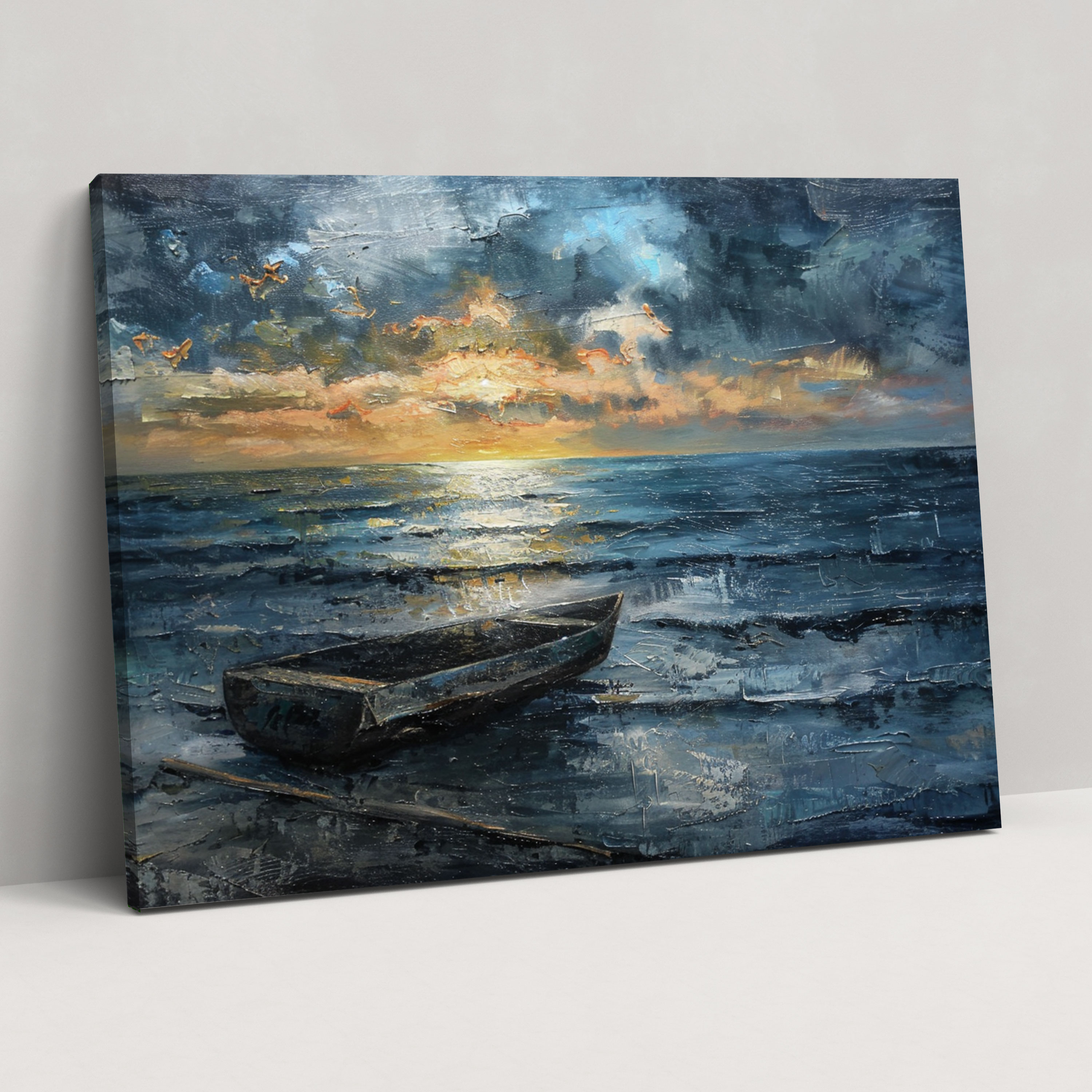 Rembrandt Tranquil Seascape Canvas Print - Rembrandt, Canvas Wall Art, Wall Art, Rembrandt