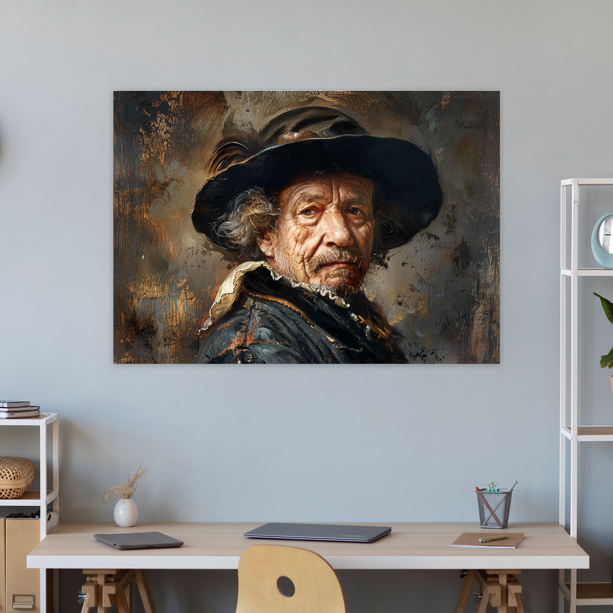Rembrandt Historical Figure Canvas Print - Rembrandt, Wall Art, Rembrandt, Canvas Wall Art