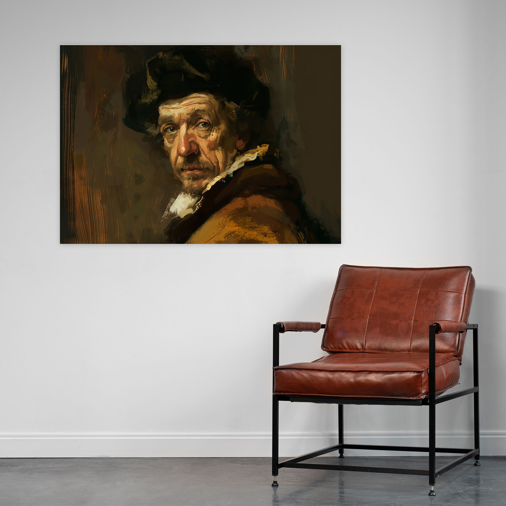 Rembrandt Kanvas Tablo - Kendi Portresi Duvar Sanatı - Ev Dekorasyonu için Rembrandt Kanvas Duvar Sanatı