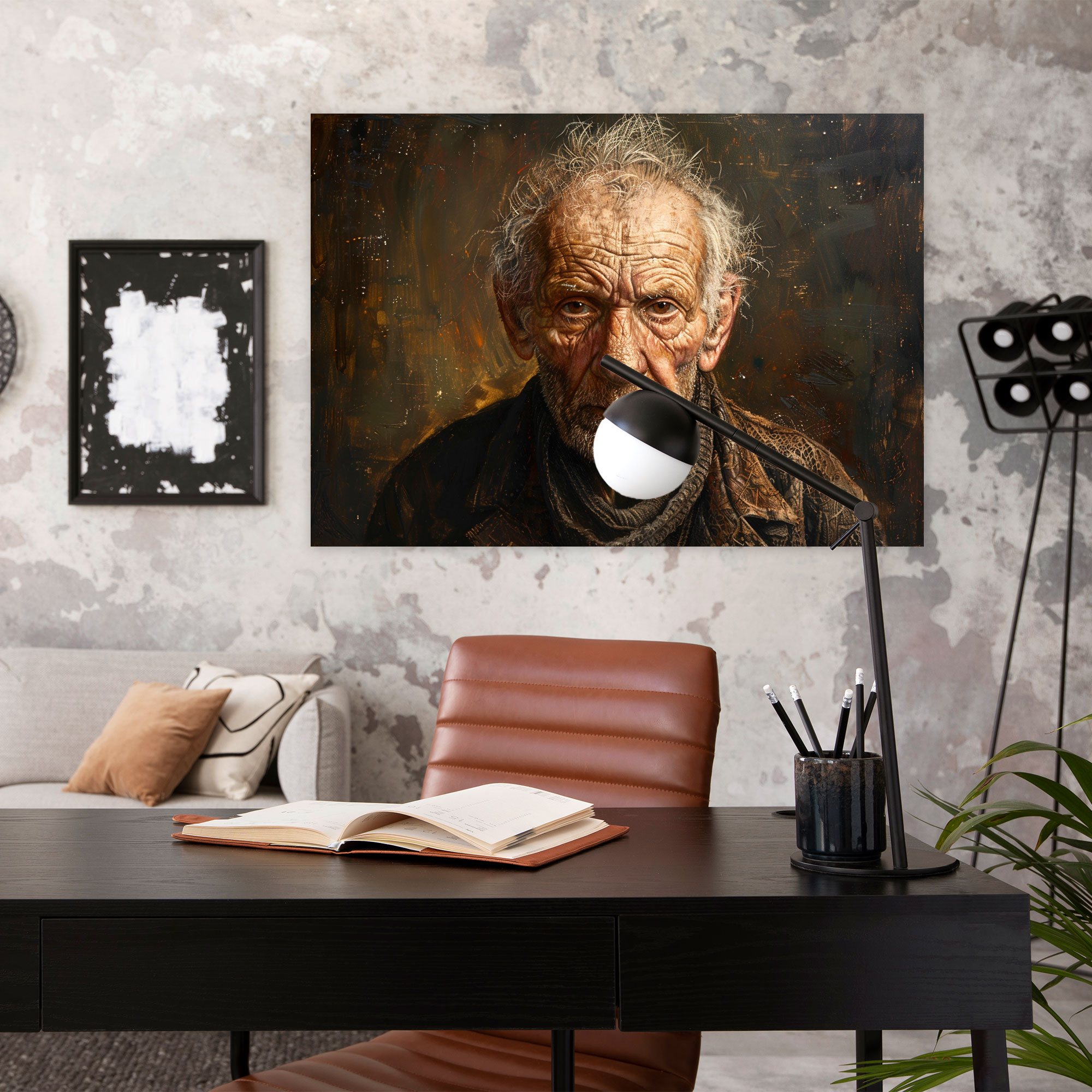 Rembrandt Duvar Süsü - Yaşlı Adam Portre Kanvas Tablo - Ev Dekorasyonu ve Rembrandt Sanat Eseri