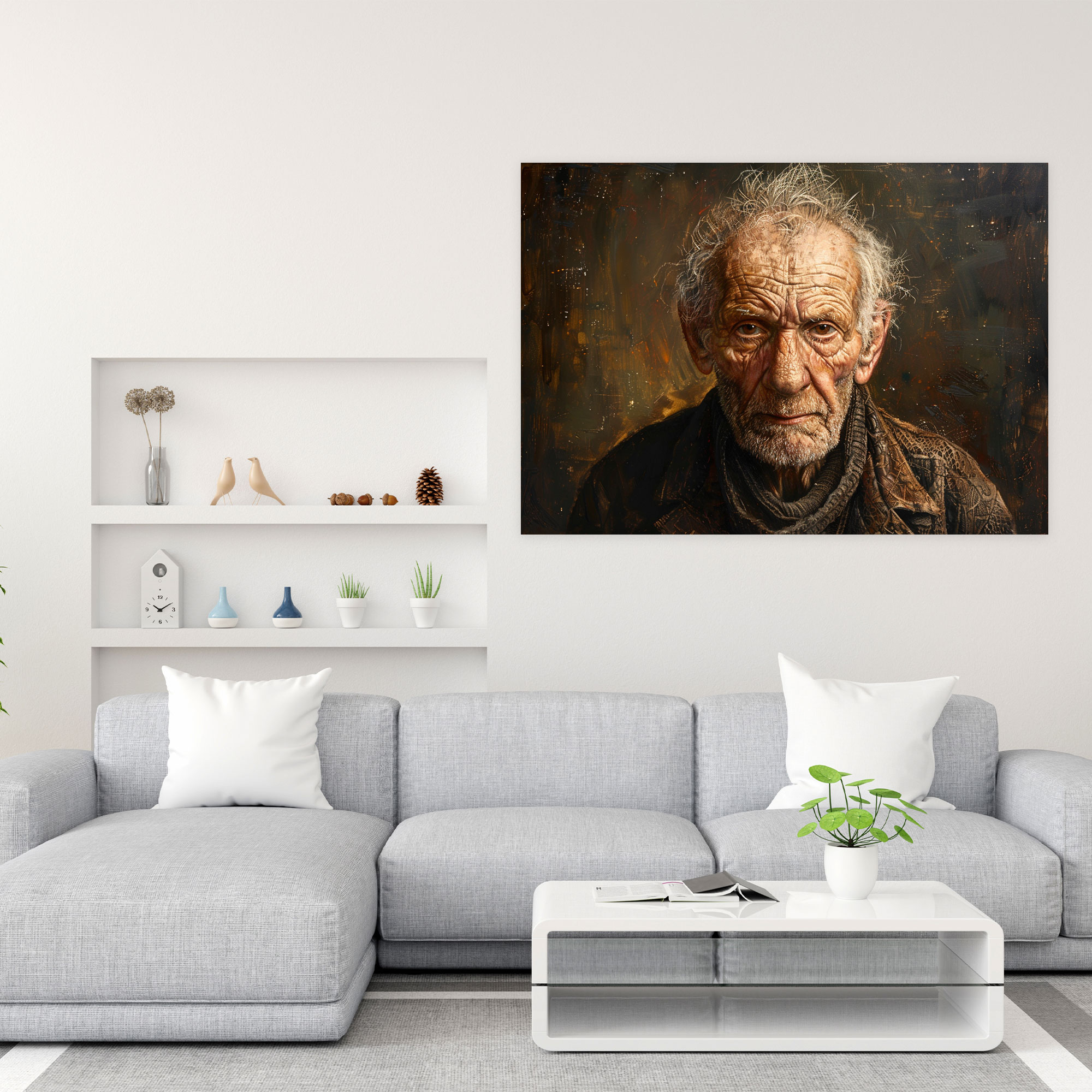 Rembrandt Duvar Süsü - Yaşlı Adam Portre Kanvas Tablo - Ev Dekorasyonu ve Rembrandt Sanat Eseri