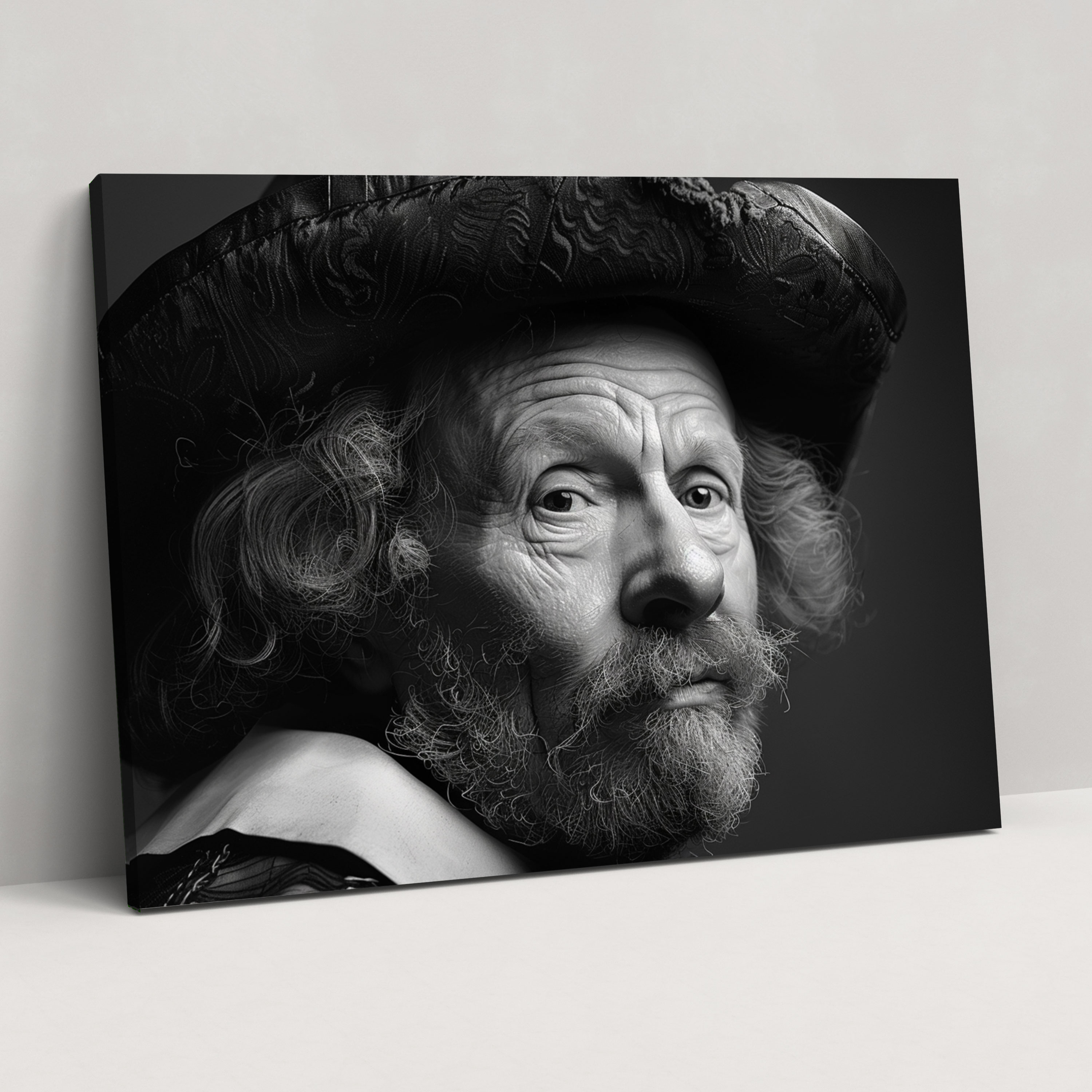 Rembrandt Siyah Beyaz Sanat Eseri Kanvas Tablo - Duvar Sanatı Kanvas Duvar Sanatı