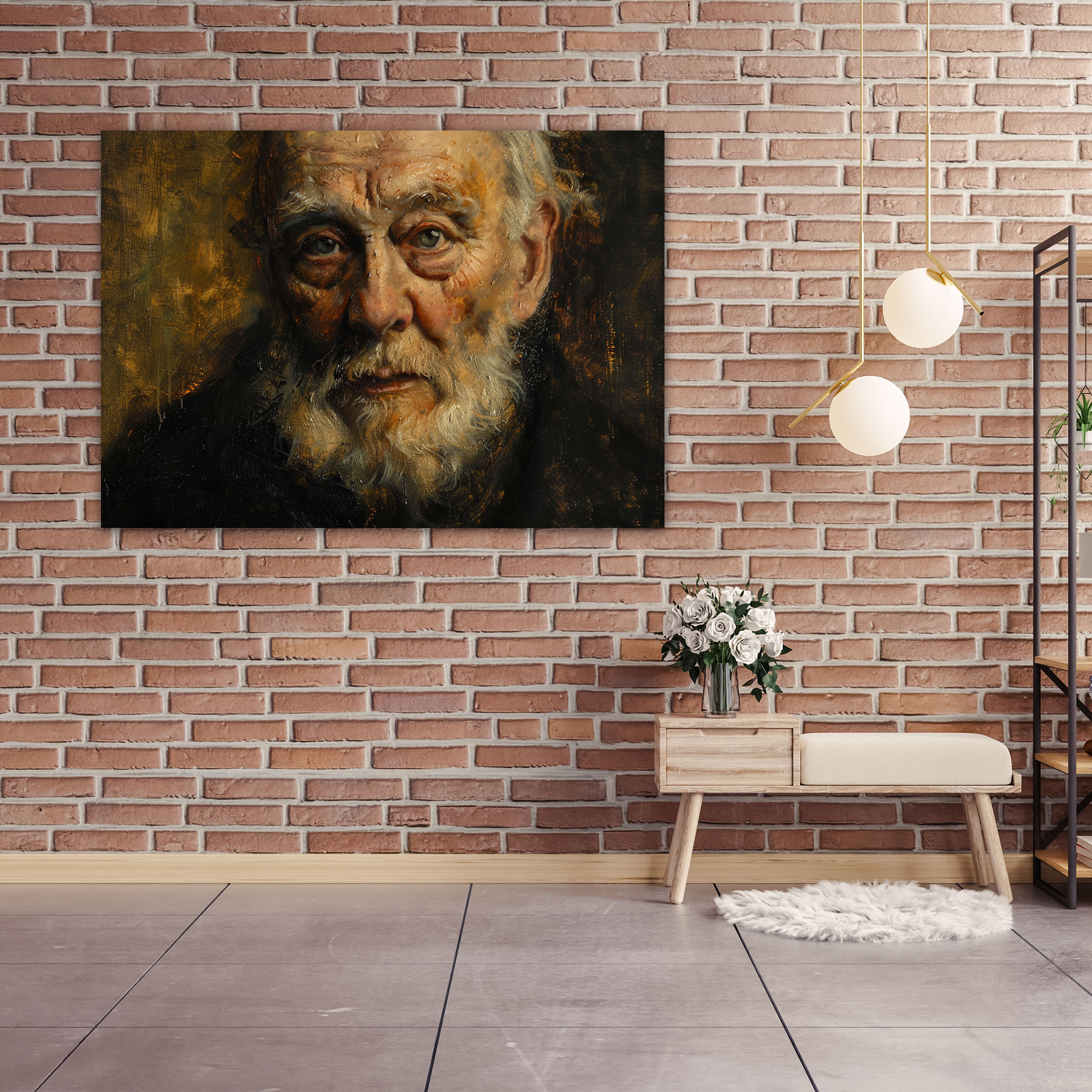 Rembrandt Tablo Baskısı - Yaşlı Bir Adam Portresi - Kanvas Tablo Duvar Sanatı