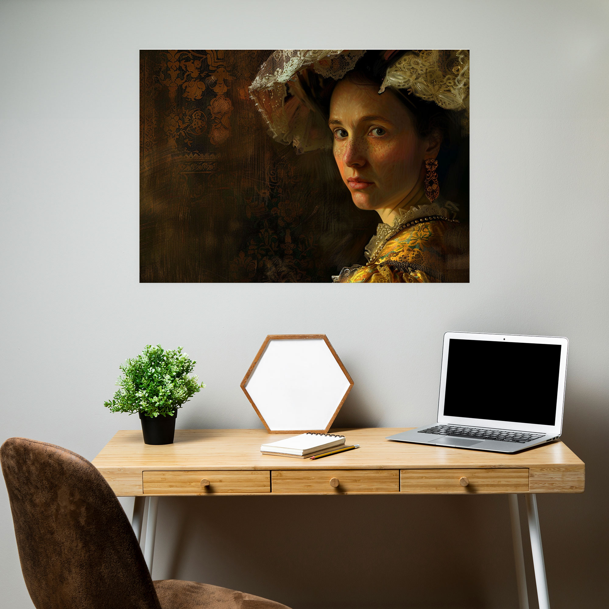 Rembrandt Wall Art - Noble Portrait Of A Woman - Rembrandt, Wall Art, Wall Decoration, Rembrandt