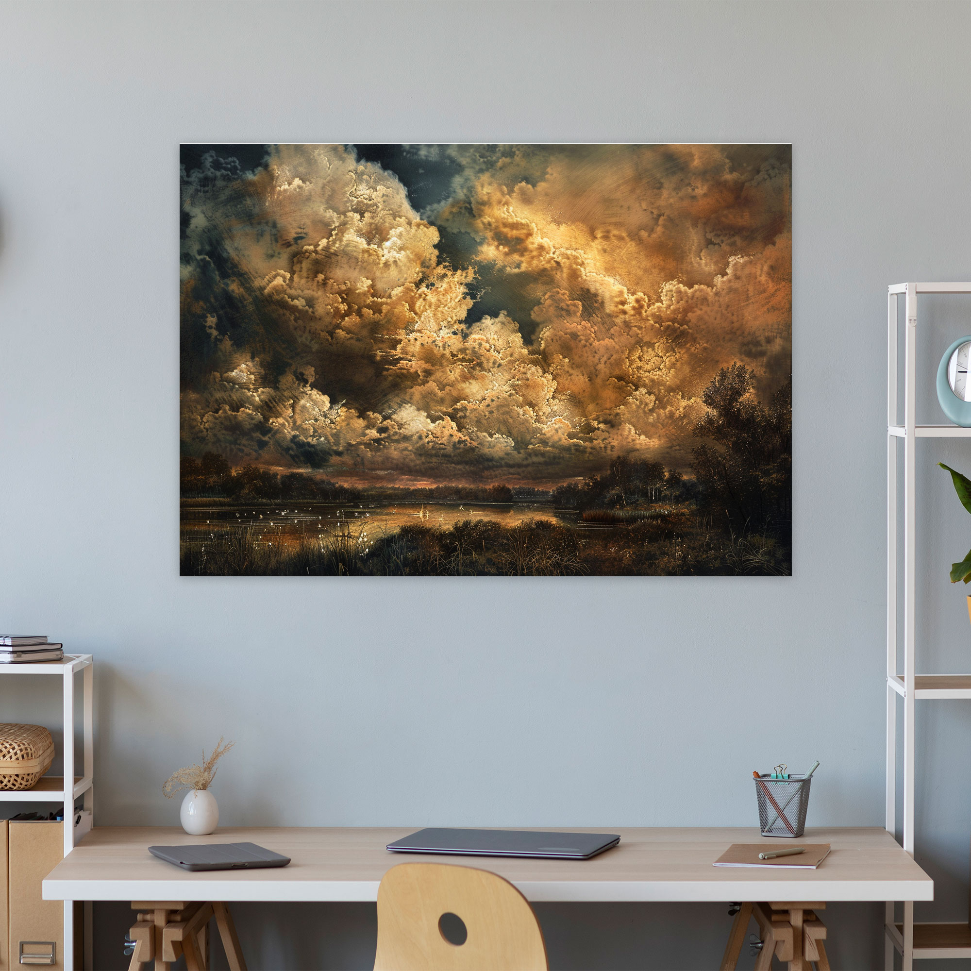 Rembrandt Landscape Canvas Print - Rembrandt, Canvas, Wall Art, Home Decoration