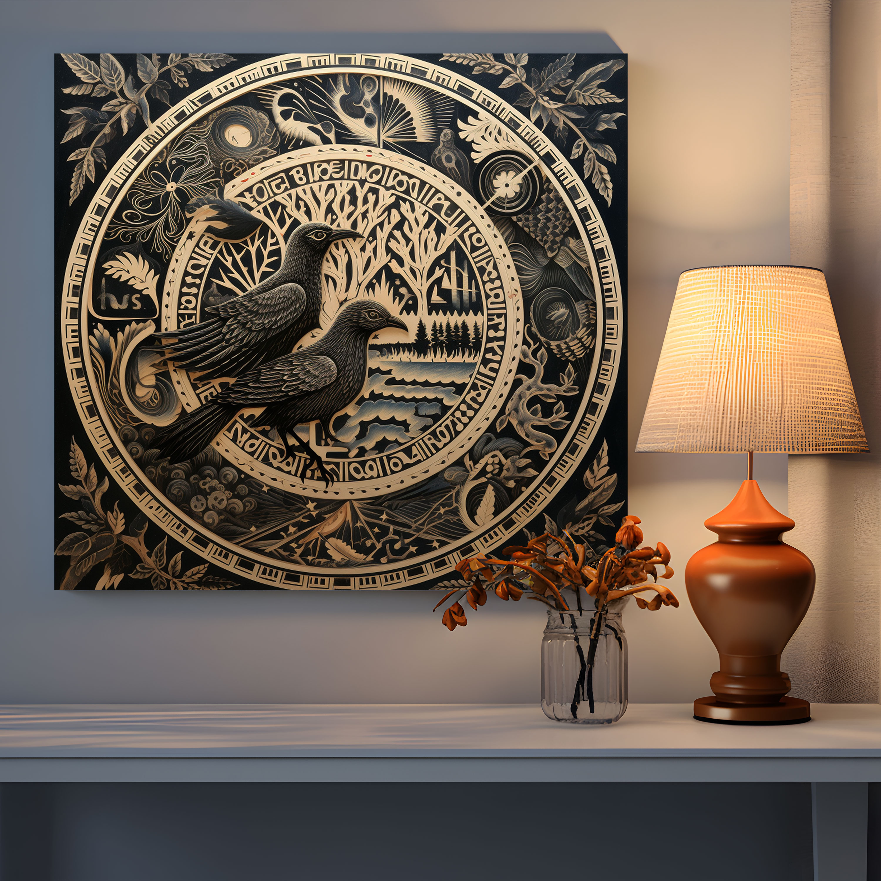 Renaissance Canvas Print: Intricate Woodcut - Renaissance, Canvas Print, Intricate Patterns, Canvas Wall Art