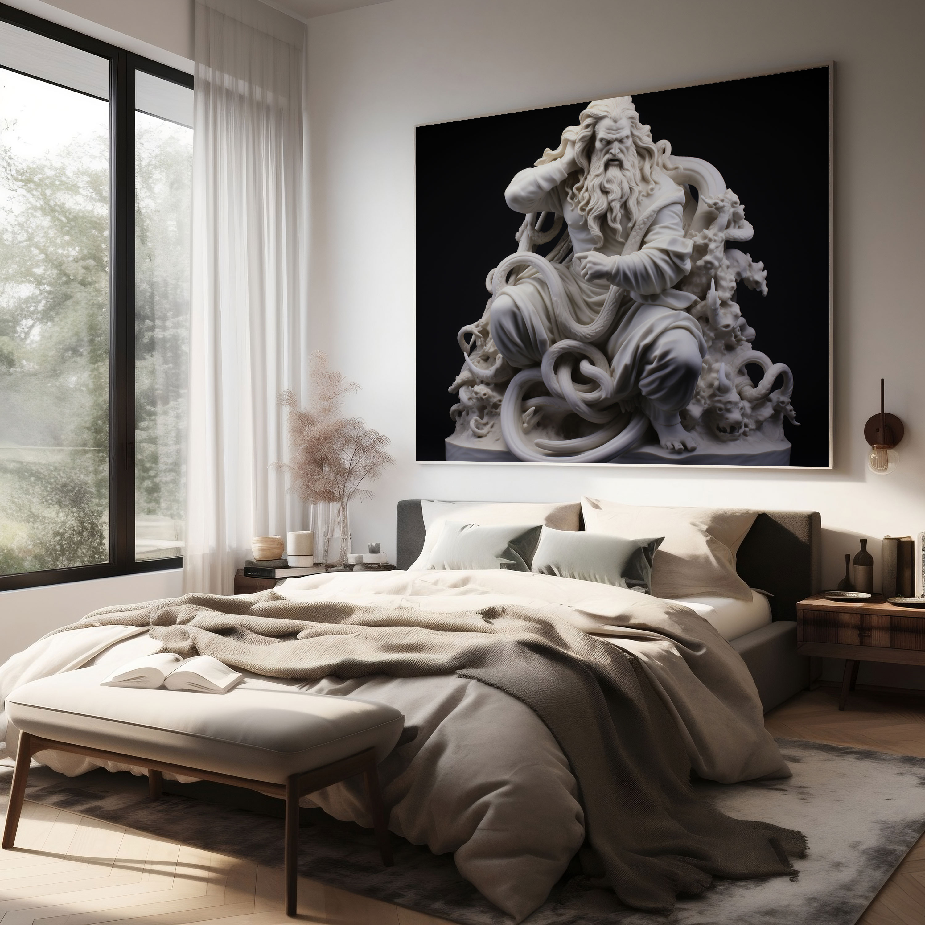 Divine Renaissance Sculpture Wall Art - Renaissance, Divine Divinity, Michelangelo-Inspired, Renaissance