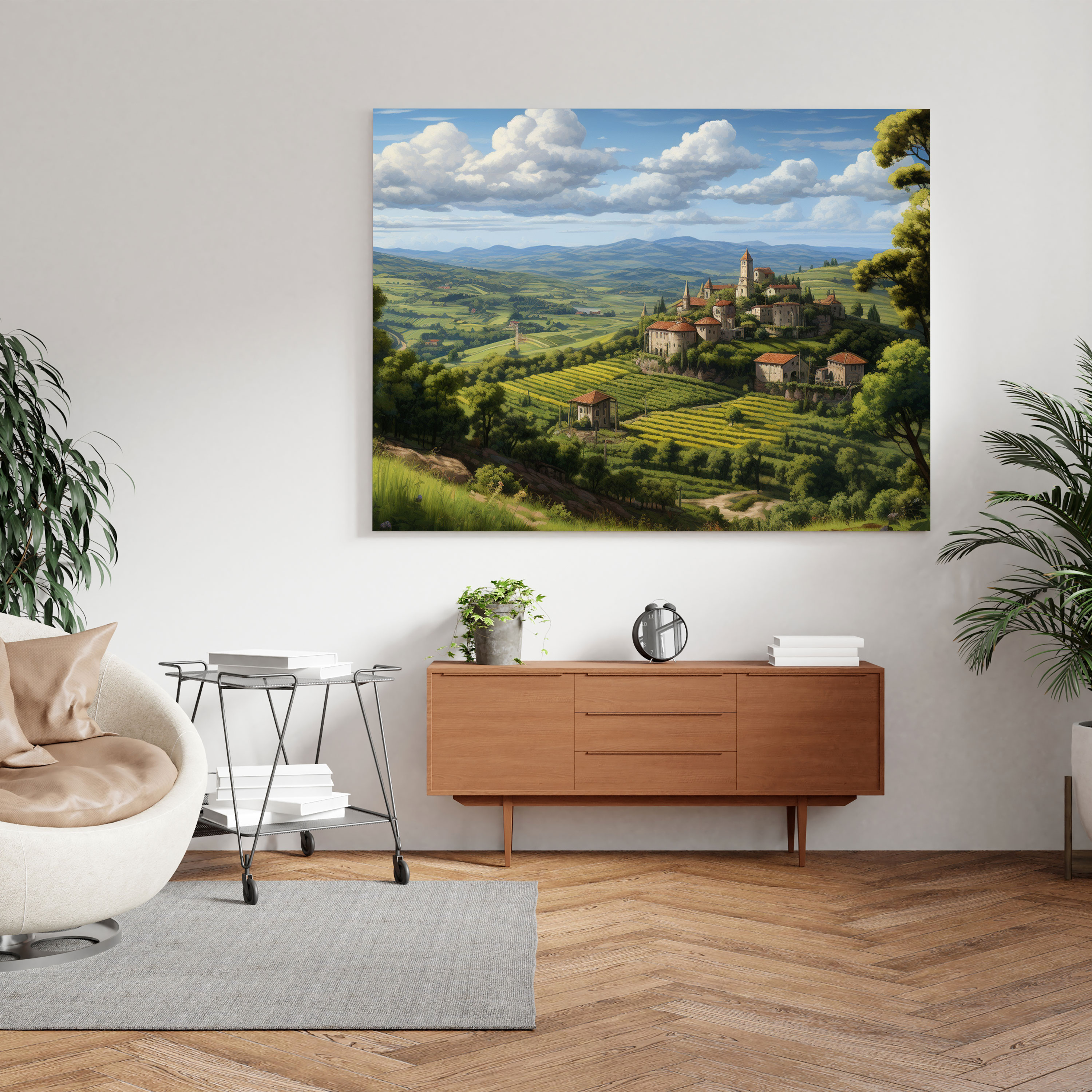 Serene Renaissance Landscape Canvas Print - Renaissance, Canvas, Landscape, Countryside