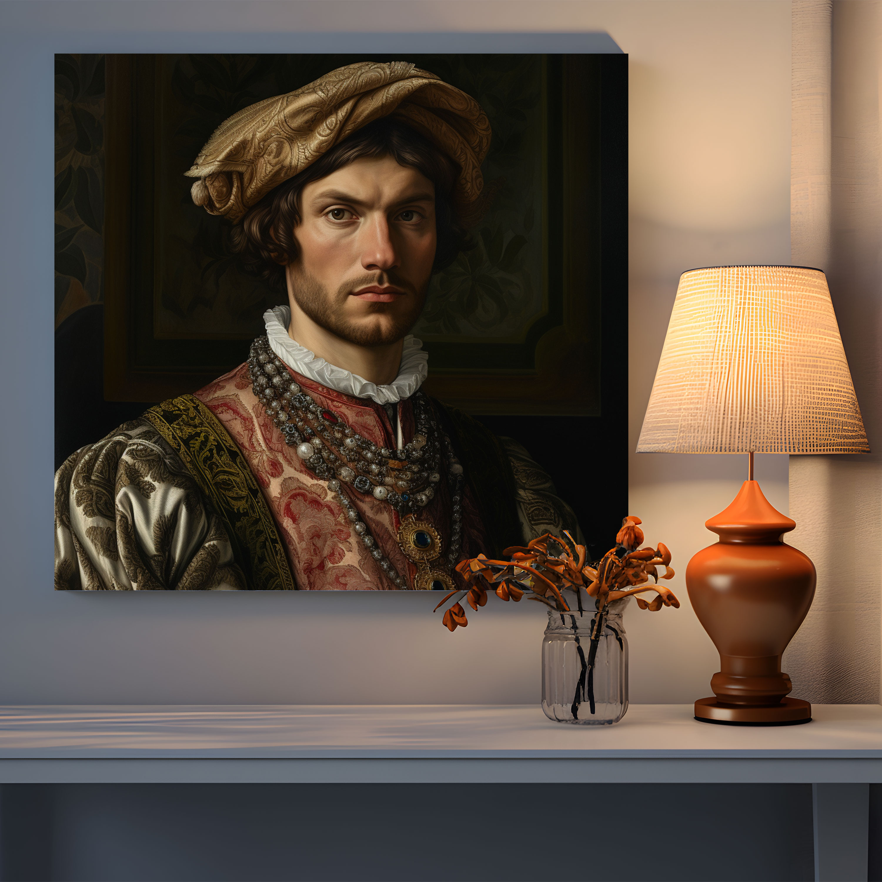 Renaissance Canvas Print: Confident Nobleman Portrait - Renaissance, Renaissance, Renaissance Portrait, Lavish Attire