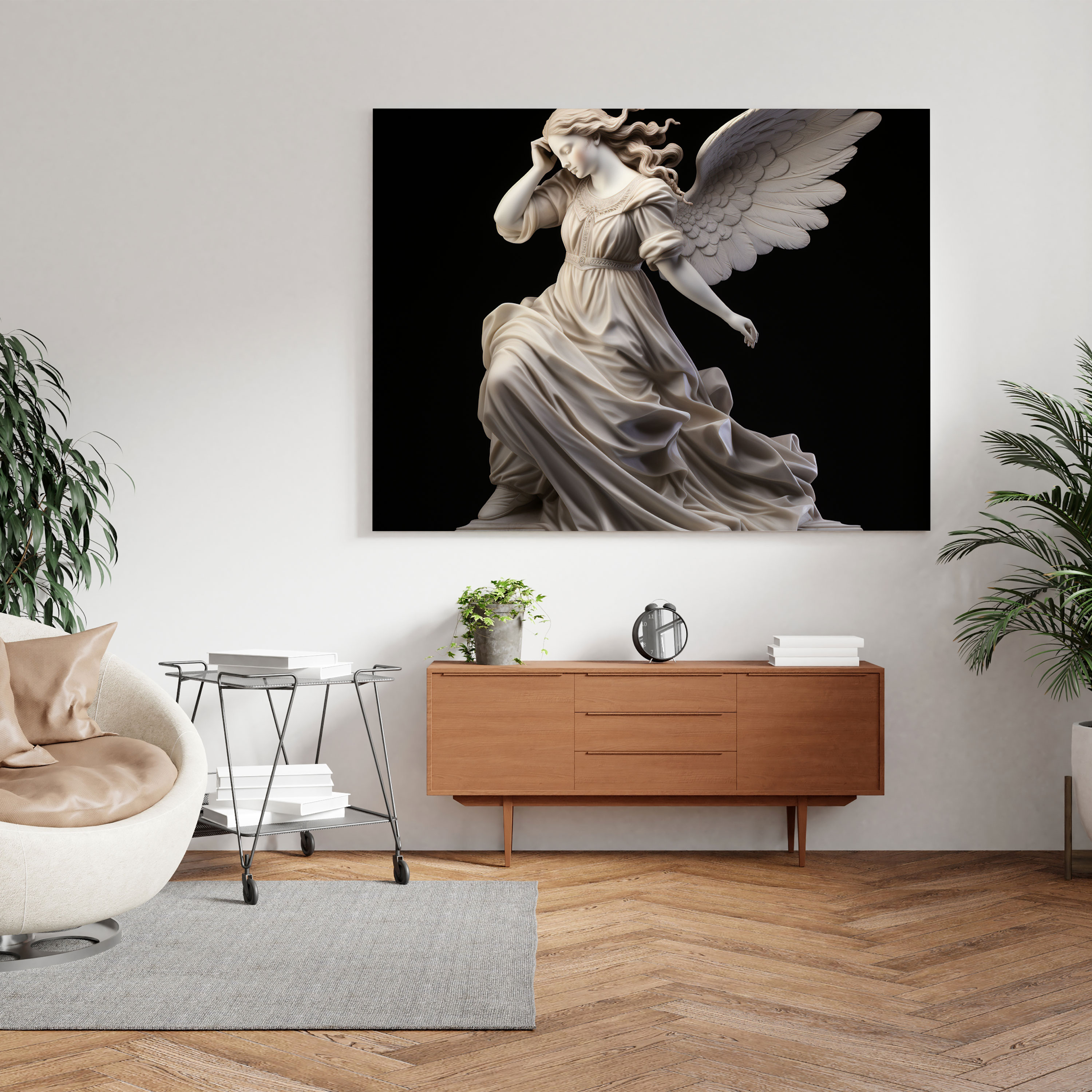 Renaissance Angel Sculpture - Renaissance, Serenity, Canvas Print, Renaissance