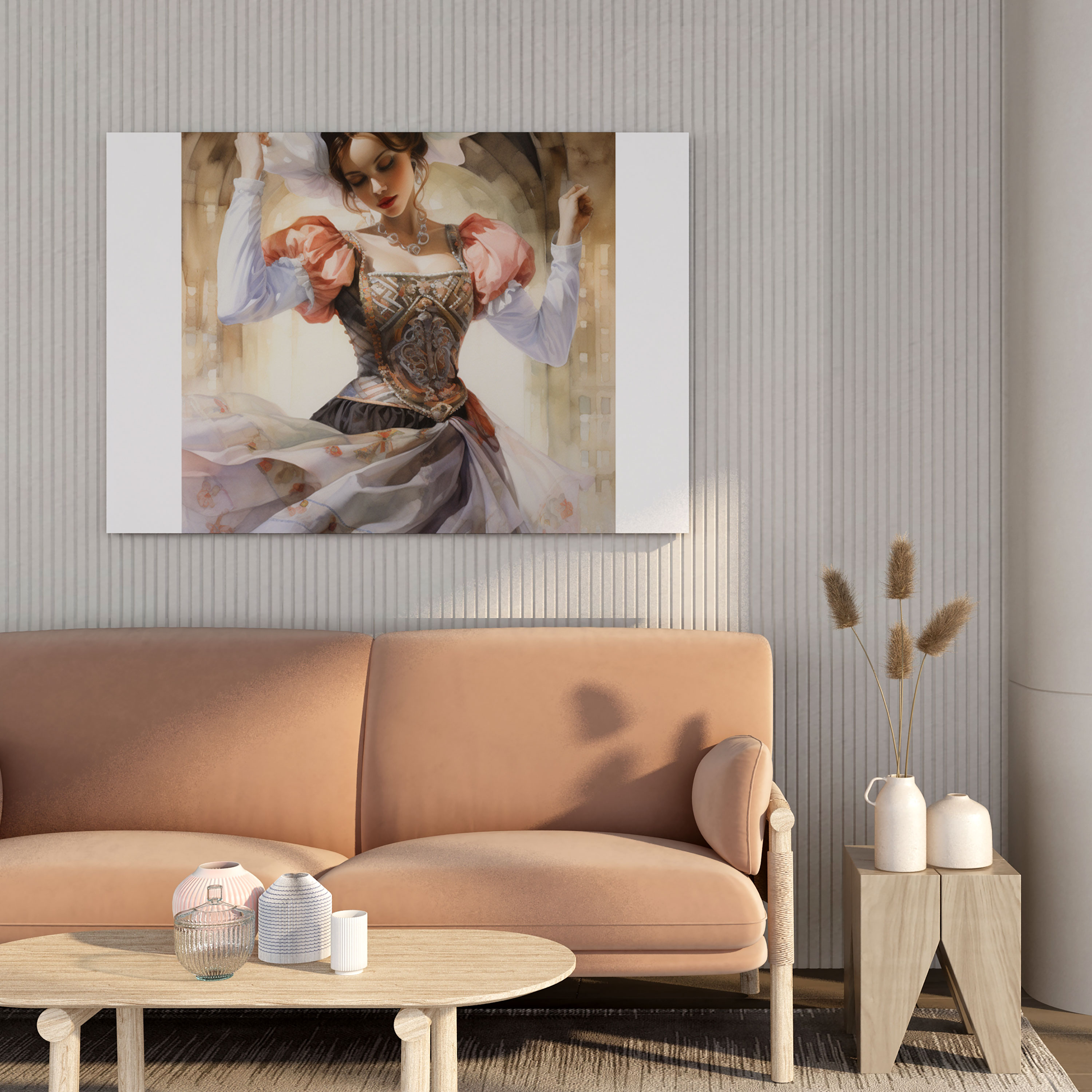 Renaissance Wall Decoration - Graceful Dancer Watercolor - Renaissance, Renaissance, Wall Art, Renaissance Costume