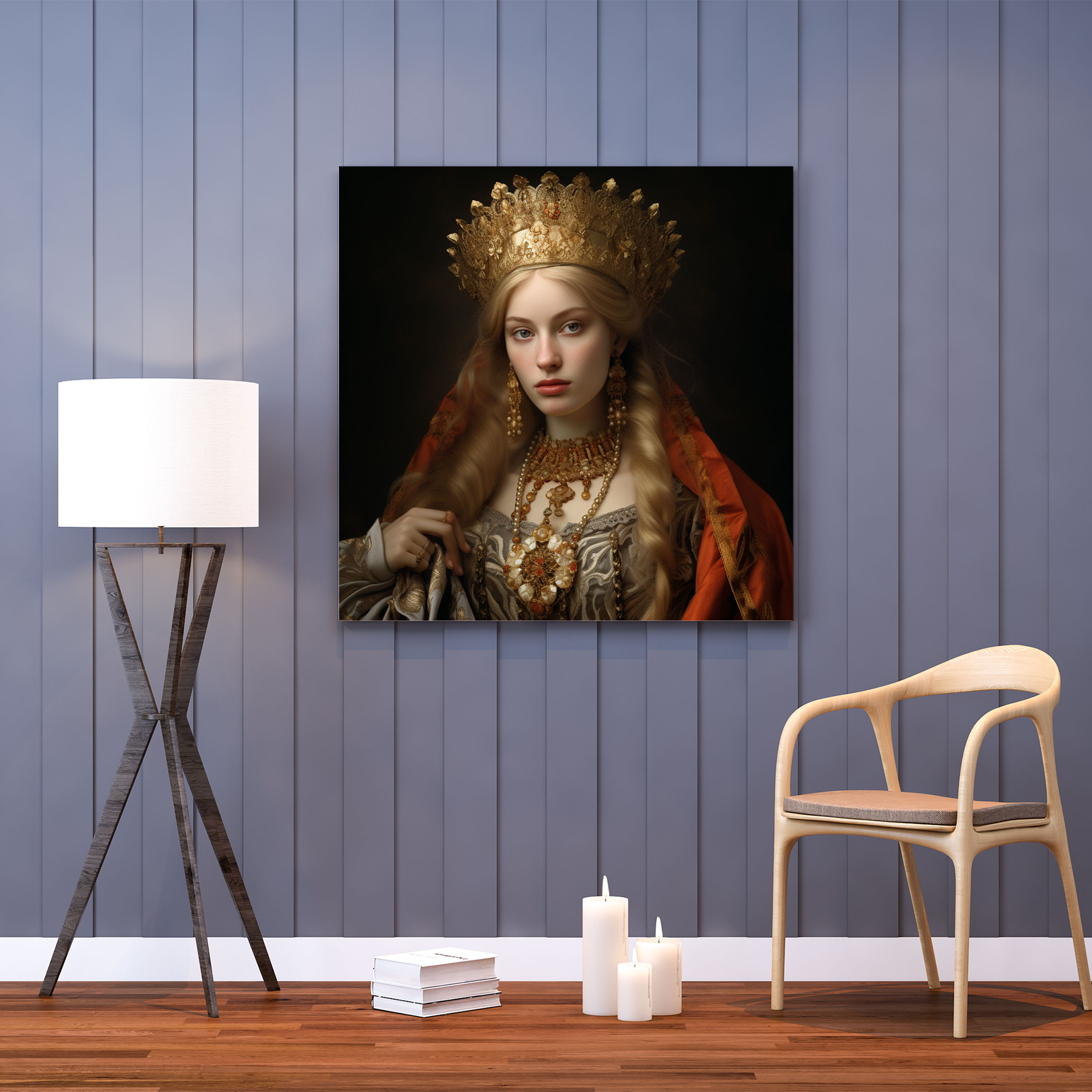 Renaissance Wall Decoration - Regal Queen Portrait - Renaissance, Wall Decoration, Wall Art, Canvas Print